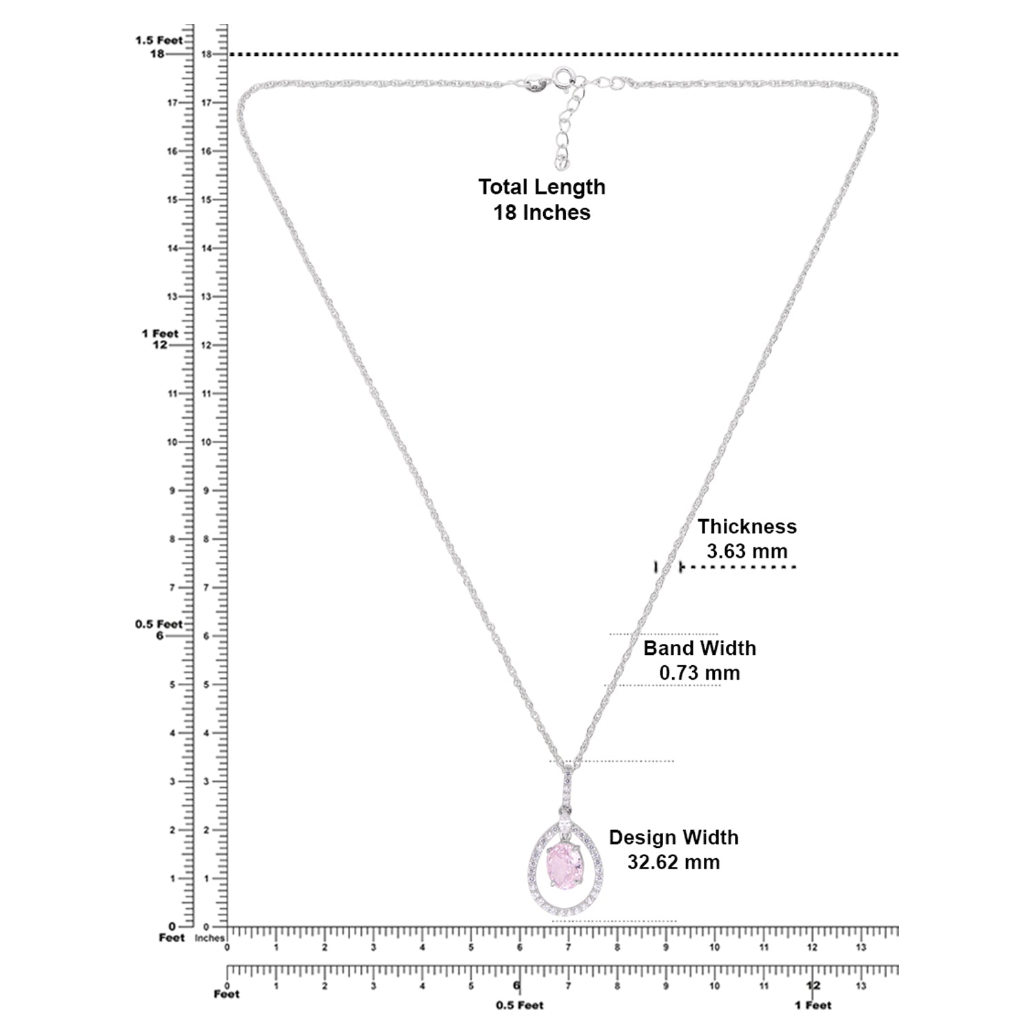 Sterling Silver Pink CZ Teardrop Halo Pendant with Chain | SKU: 0005757138, 0022628220, 0005749751