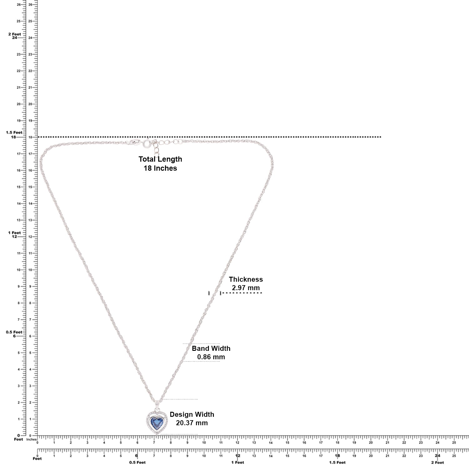 Sterling Silver Blue CZ Double Halo Heart Pendant with Chain | SKU: 0005757411, 0005757398, 0022628350