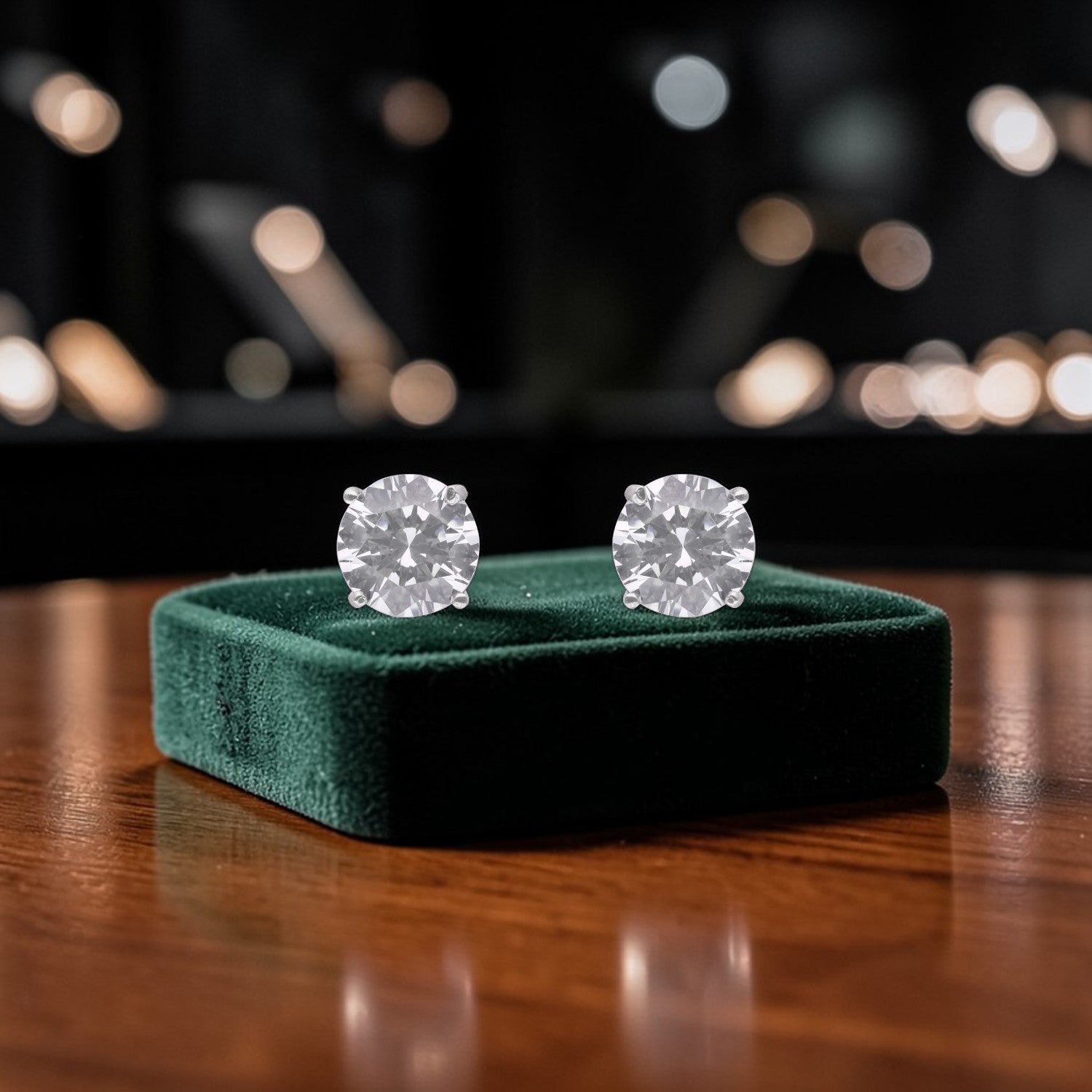 Classic Round Solitaire Diamond Stud Earrings in White Gold | SKU: 0005757725, 0022628718, 0005750269