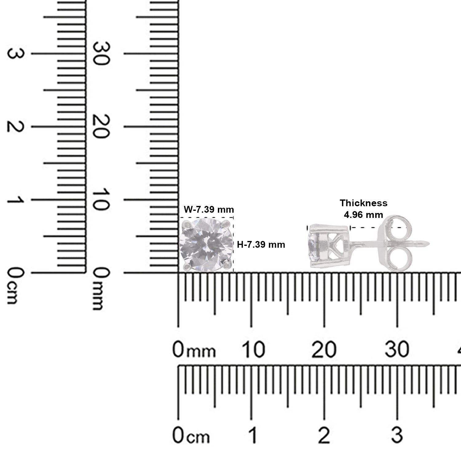 Dual Pear Cut Cubic Zirconia Stud Earrings in Sterling Silver | SKU: 0005757824, 0005750412, 0005750405