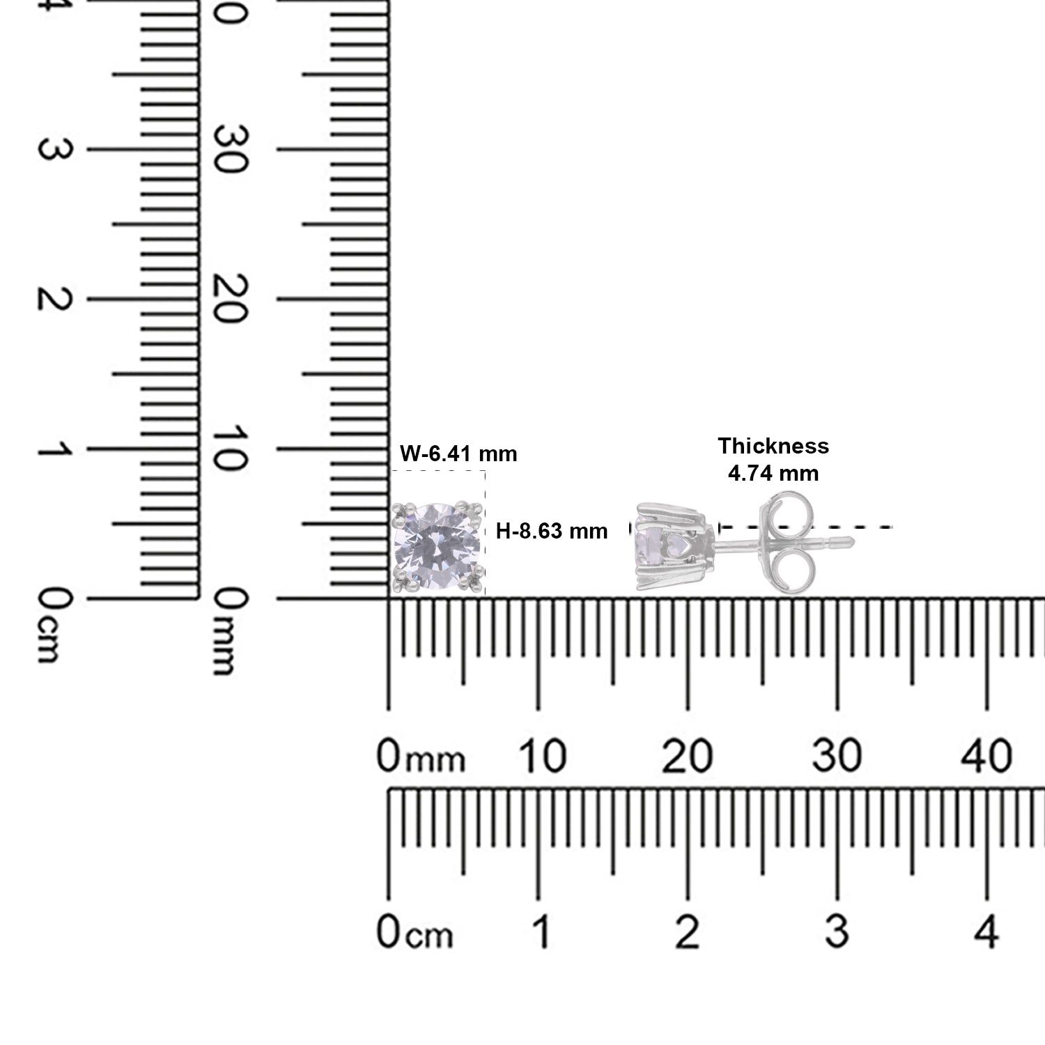 Round Brilliant Cubic Zirconia Solitaire Stud Earrings in Sterling Silver | SKU: 0005757848, 0002228619, 0005750481, 0005757855, 0005748280