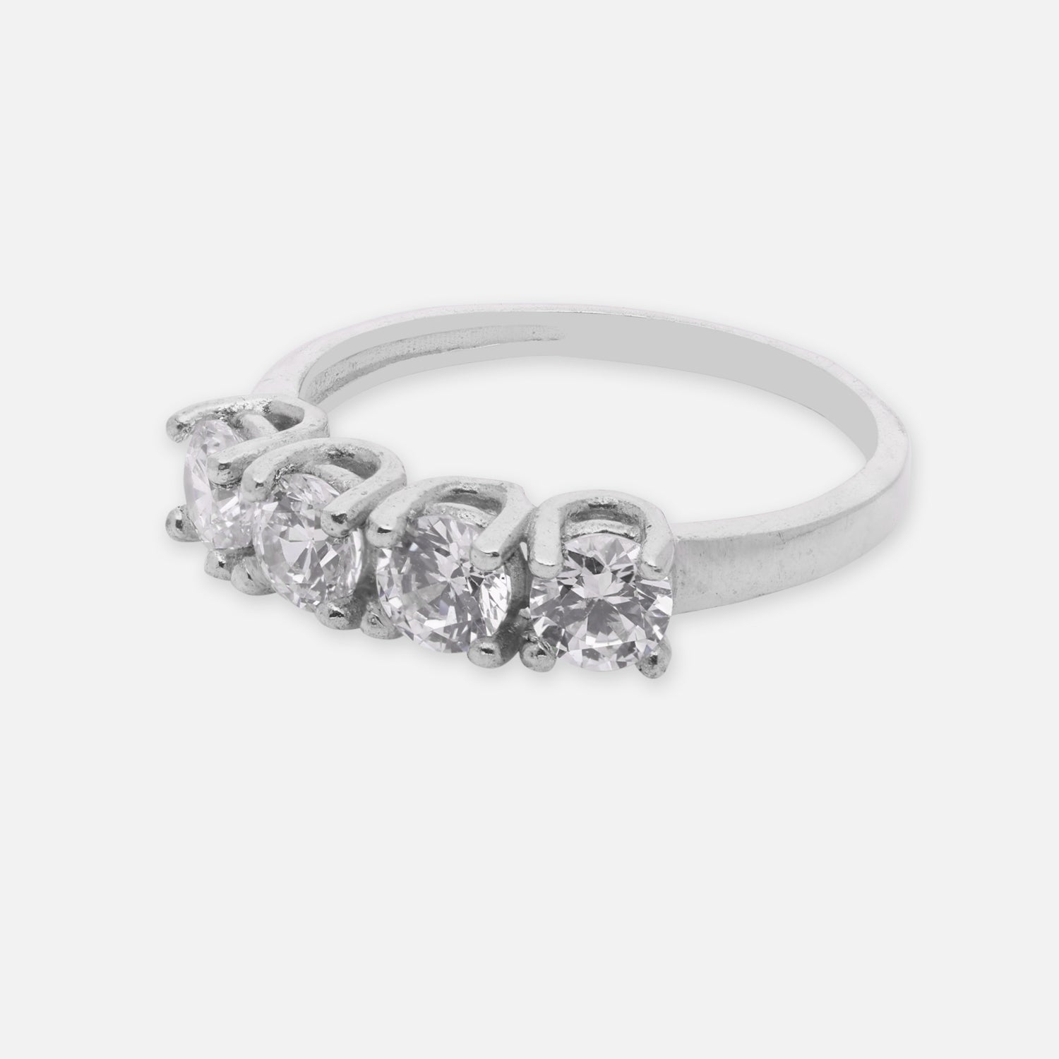 Sterling Silver Five Stone Cubic Zircon Band Ring | SKU: 0005758265, 0005758272, 0005758289, 0005758296, 0022629302, 0022629319, 0022629326, 0022629333, 0022629296, 0005750924, 0005750917, 0005750900, 0005750894, 0005750931, 0005750955, 0005750962