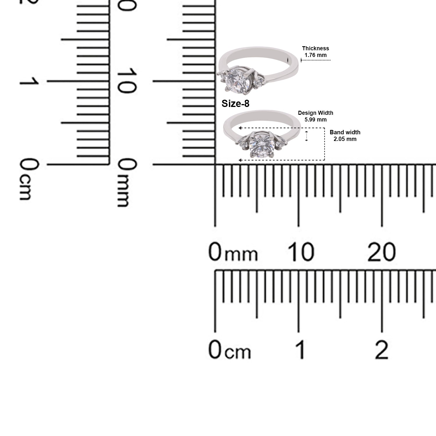 Classic Sterling Silver Solitaire Ring with Cubic Zirconia & Side Stone Accents | SKU: 0005758340, 0005758425, 0005758401, 0005758418, 0022629388, 0022629425, 0022629418, 0022629401, 0022629395