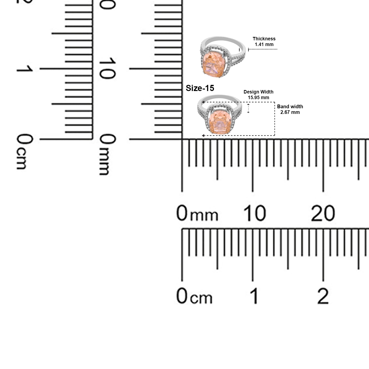 Elegant Sterling Silver Cushion-Cut Peach Cubic Zirconia Halo Ring with Split Band | SKU: 0005758432, 0022629456, 0005751105