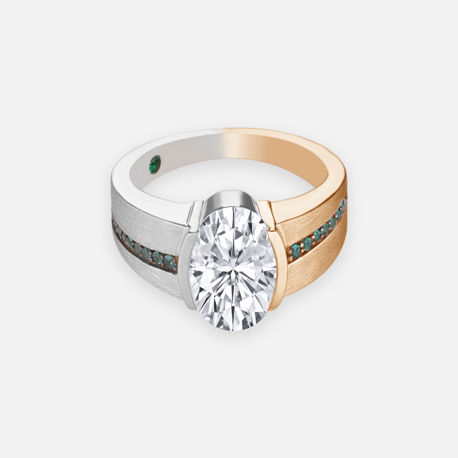 Two-Tone Oval Brilliant Cut Lab Grown Diamond Ring | SKU: 0006494155