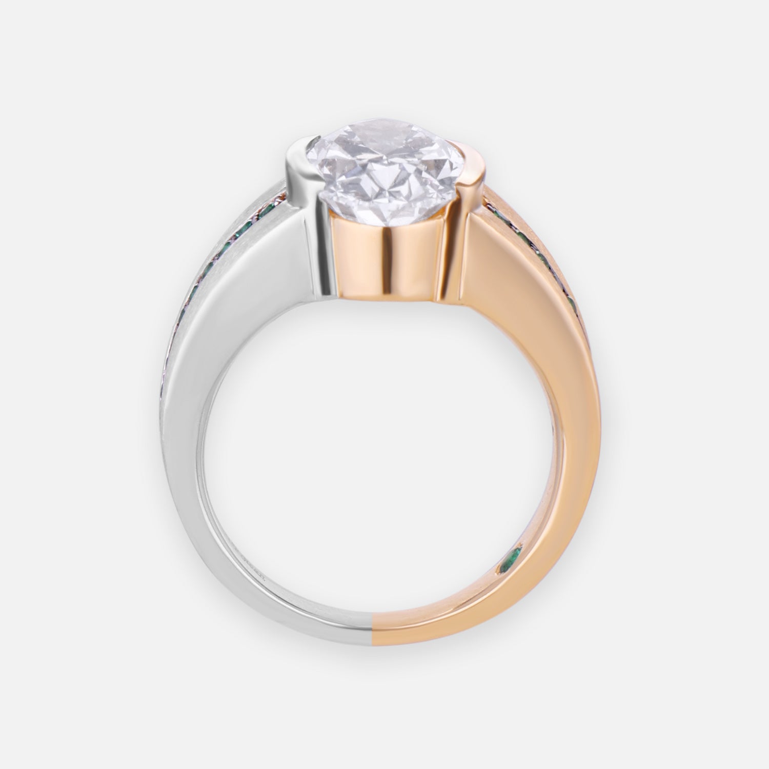 Two-Tone Oval Brilliant Cut Lab Grown Diamond Ring | SKU: 0006494155
