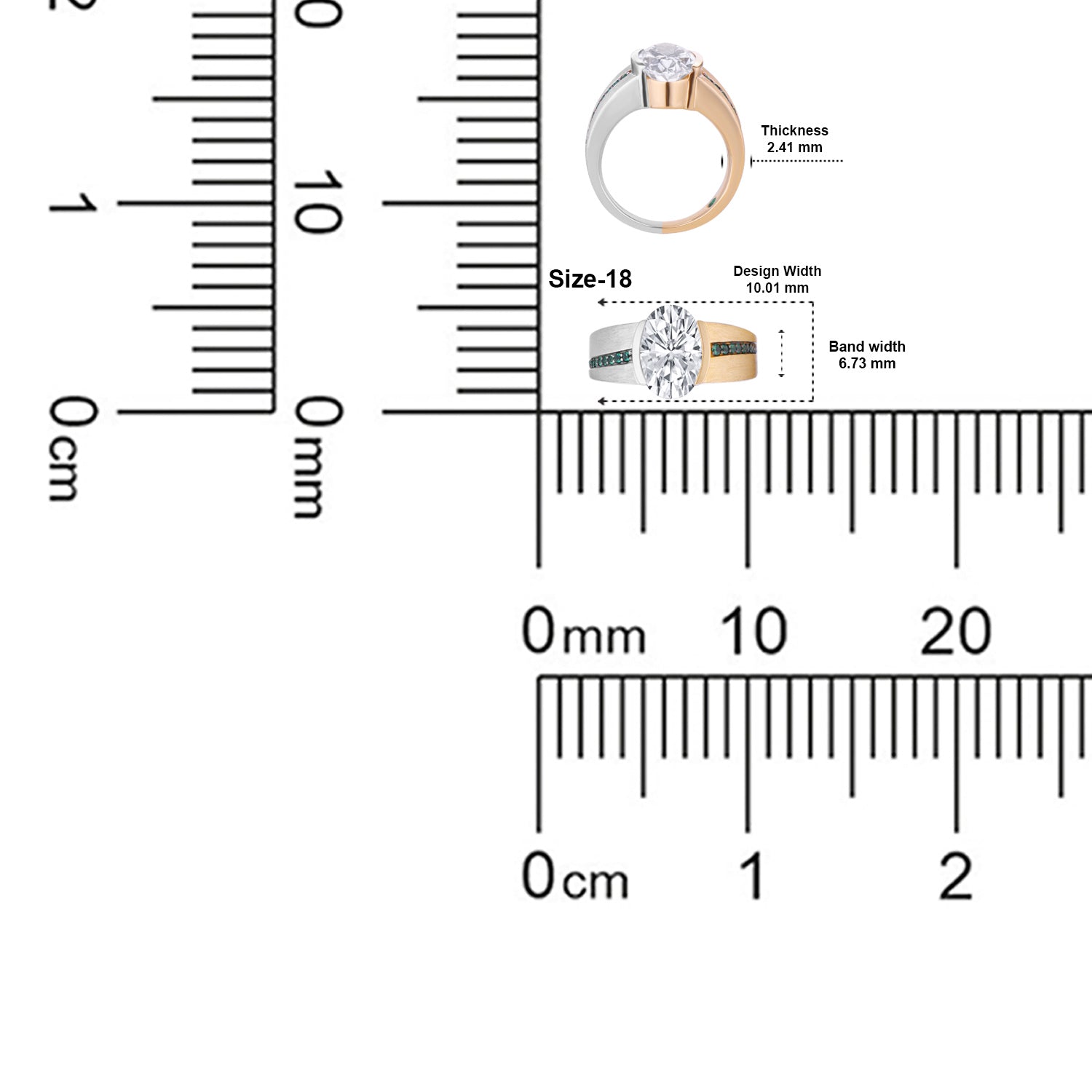 Two-Tone Oval Brilliant Cut Lab Grown Diamond Ring | SKU: 0006494155