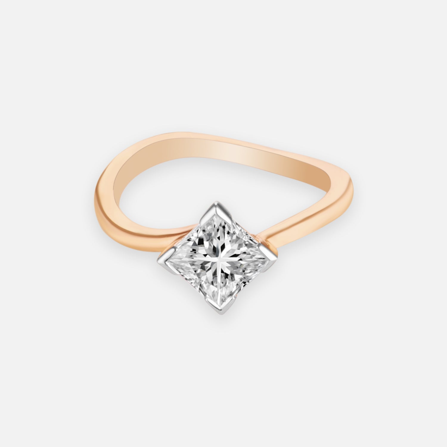 Elegant Princess Cut Lab Grown Diamond Solitaire Ring | SKU: 0006497996