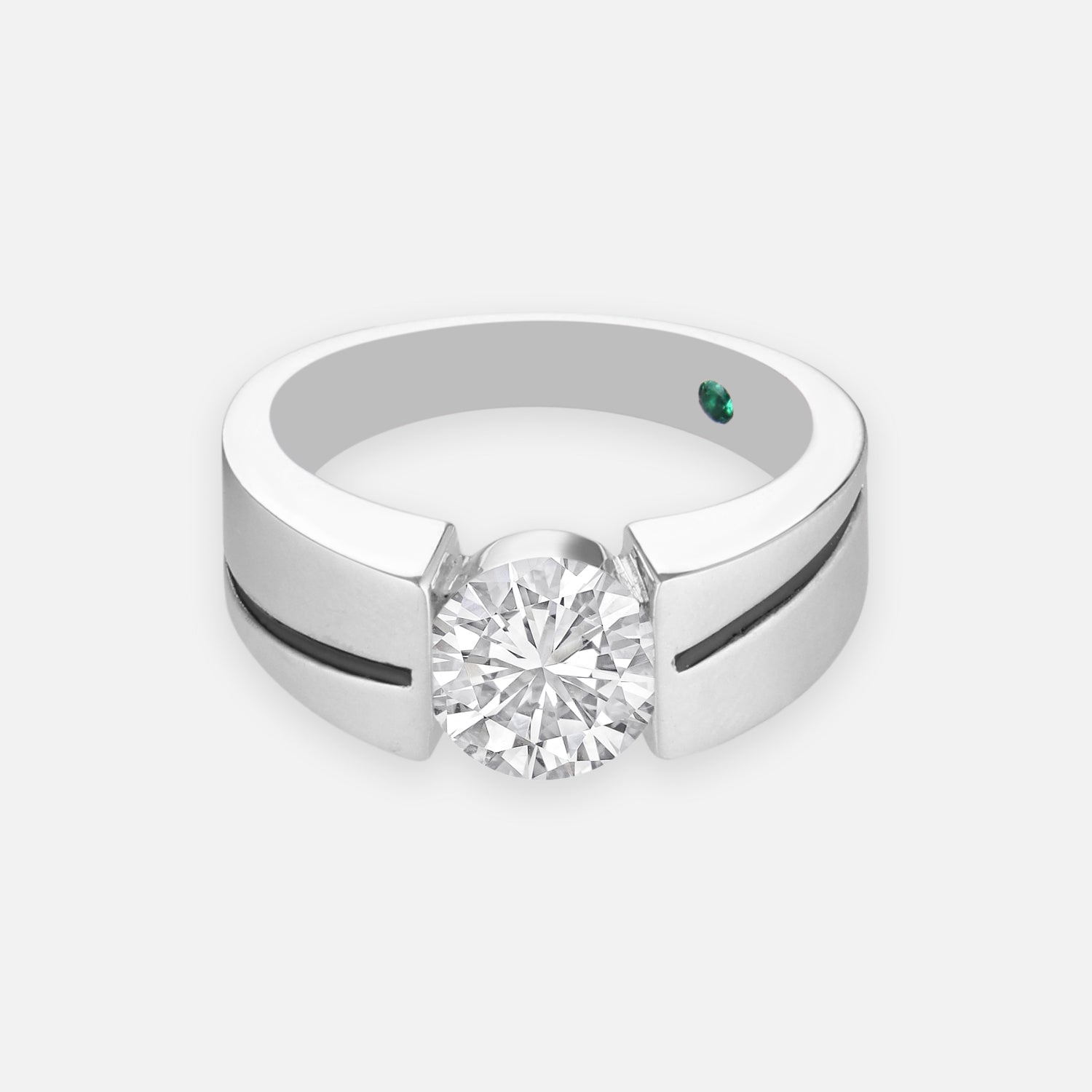 Men Round Brilliant Cut Lab-Grown Diamond Solitaire Ring | SKU:0006503765
