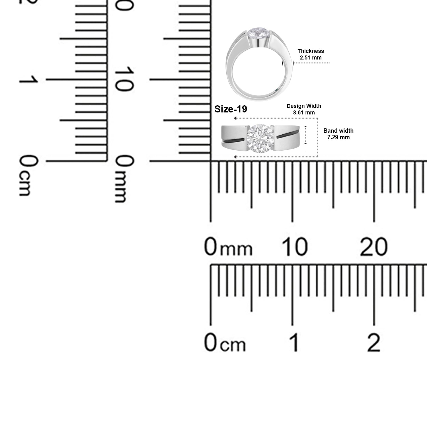 Men Round Brilliant Cut Lab-Grown Diamond Solitaire Ring | SKU:0006503765