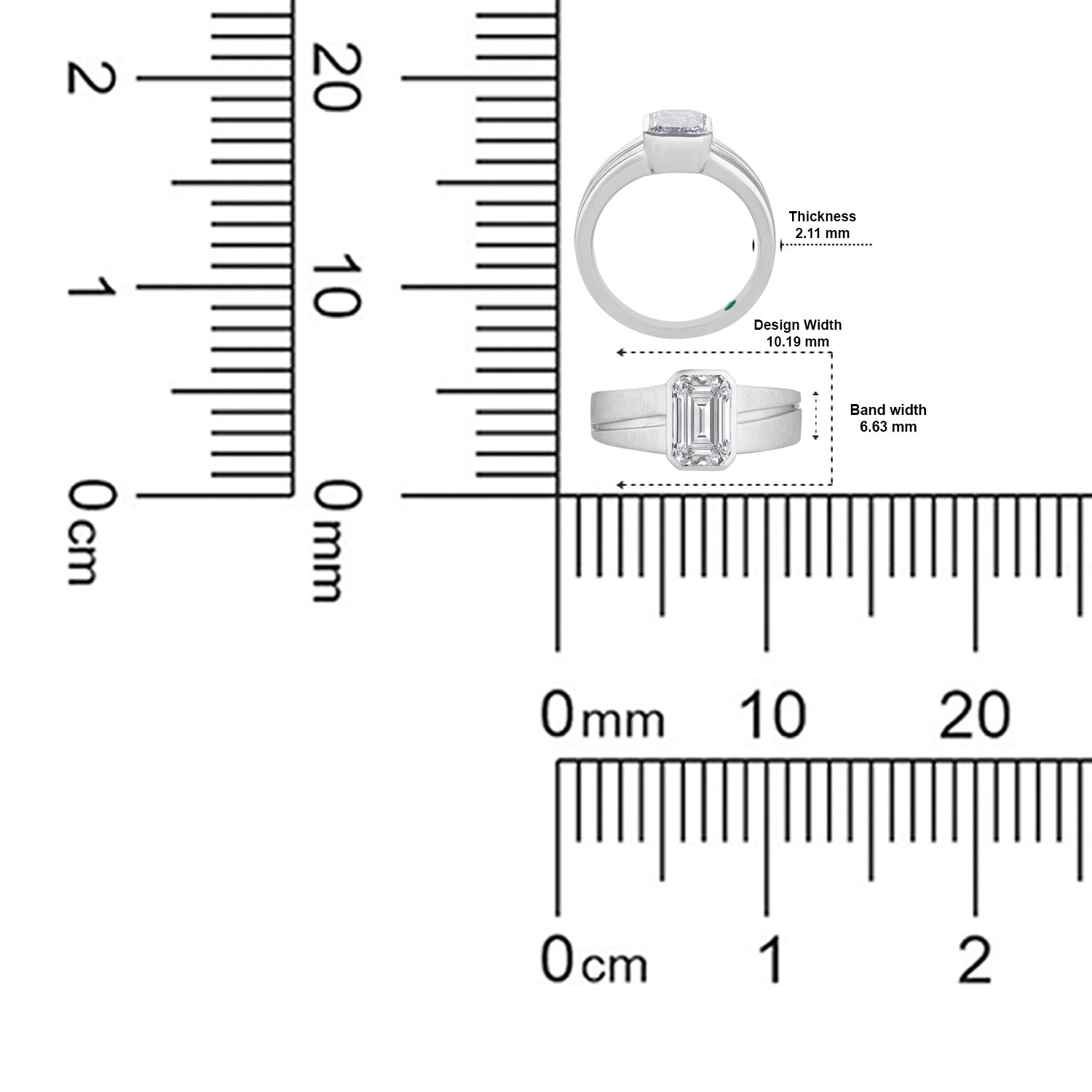 Modern Emerald-Cut Lab Grown Diamond Solitaire Ring | SKU: 0006509354