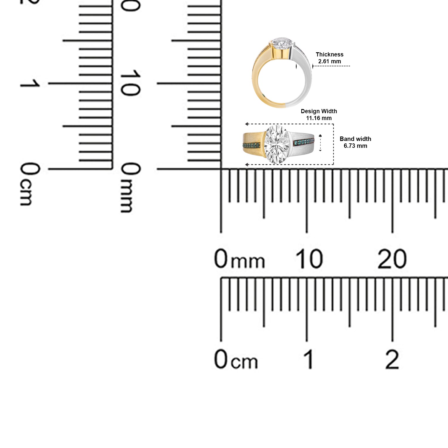 Contemporary Oval-Cut Lab Grown Diamond Ring in Dual-Tone Gold | SKU: 0006509378