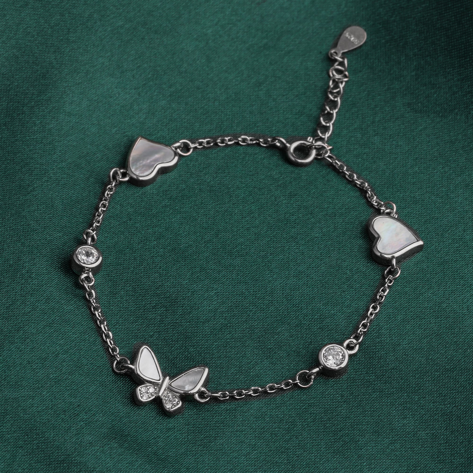 Enchanting Sterling Silver Butterfly Charm Bracelet | SKU: 0018240597