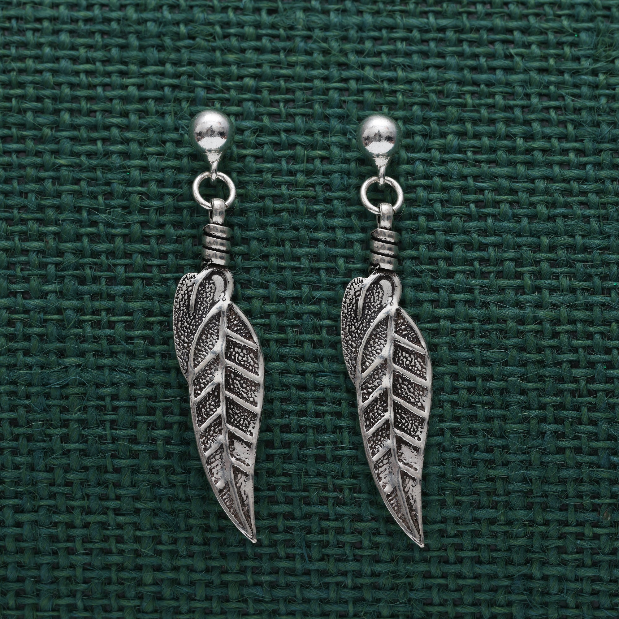 Designer Feather Drop Earrings | SKU: 0018349795