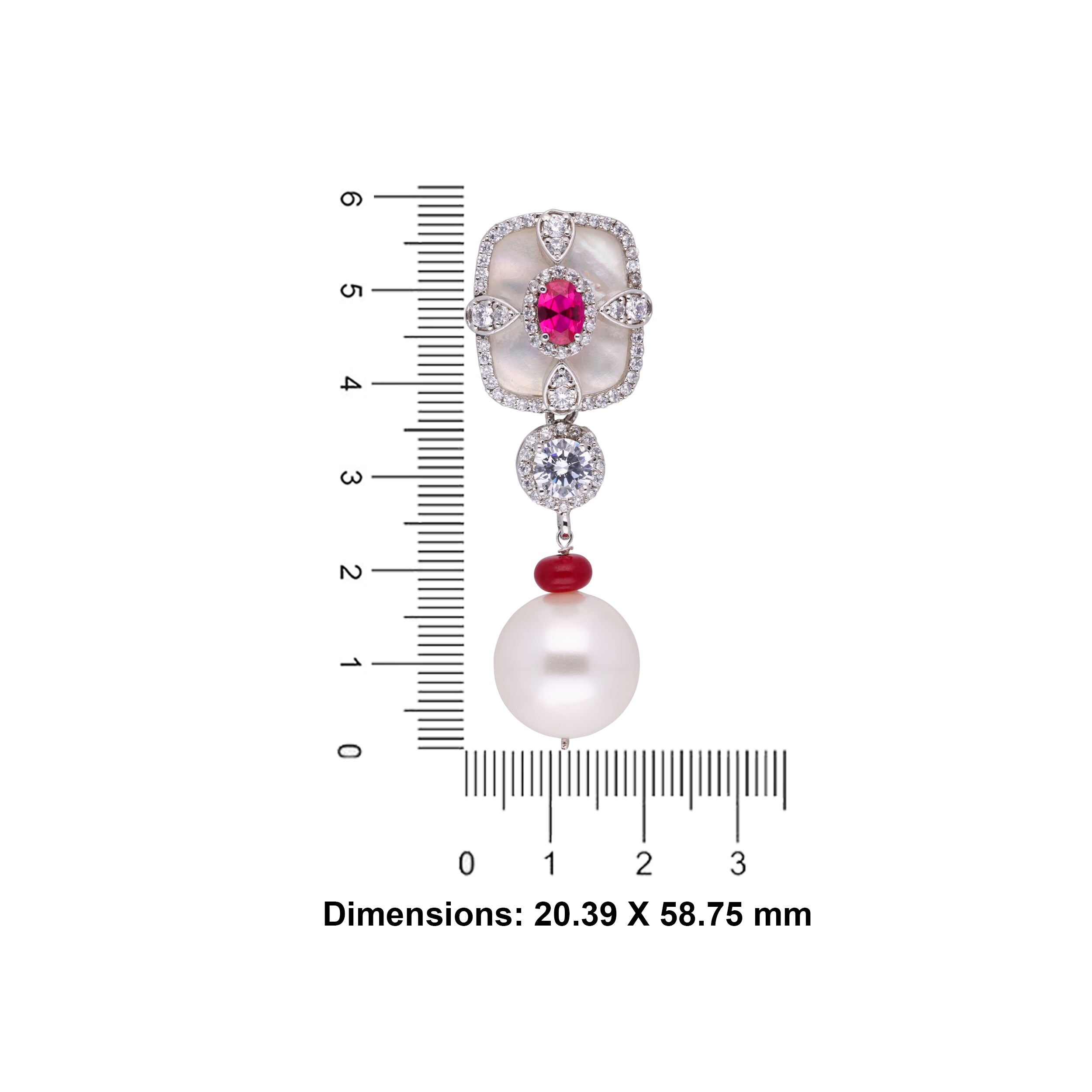 Radiant Pearl & Gems Silver Drop Earrings | SKU : 0018721348