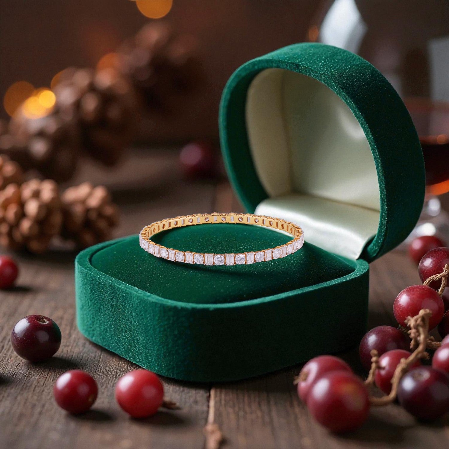 Eternal Symphony Lab Grown Diamond Bangle in 18K Yellow Gold | SKU : 0004677109