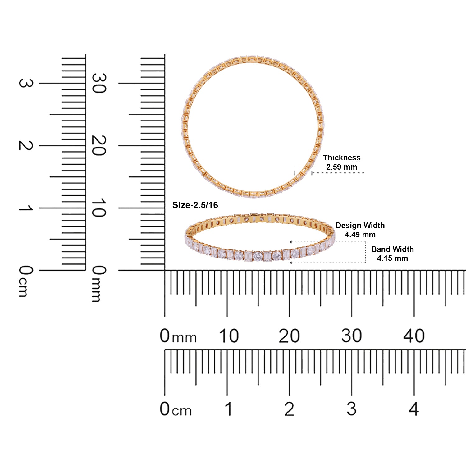 Eternal Symphony Lab Grown Diamond Bangle in 18K Yellow Gold | SKU : 0004677109