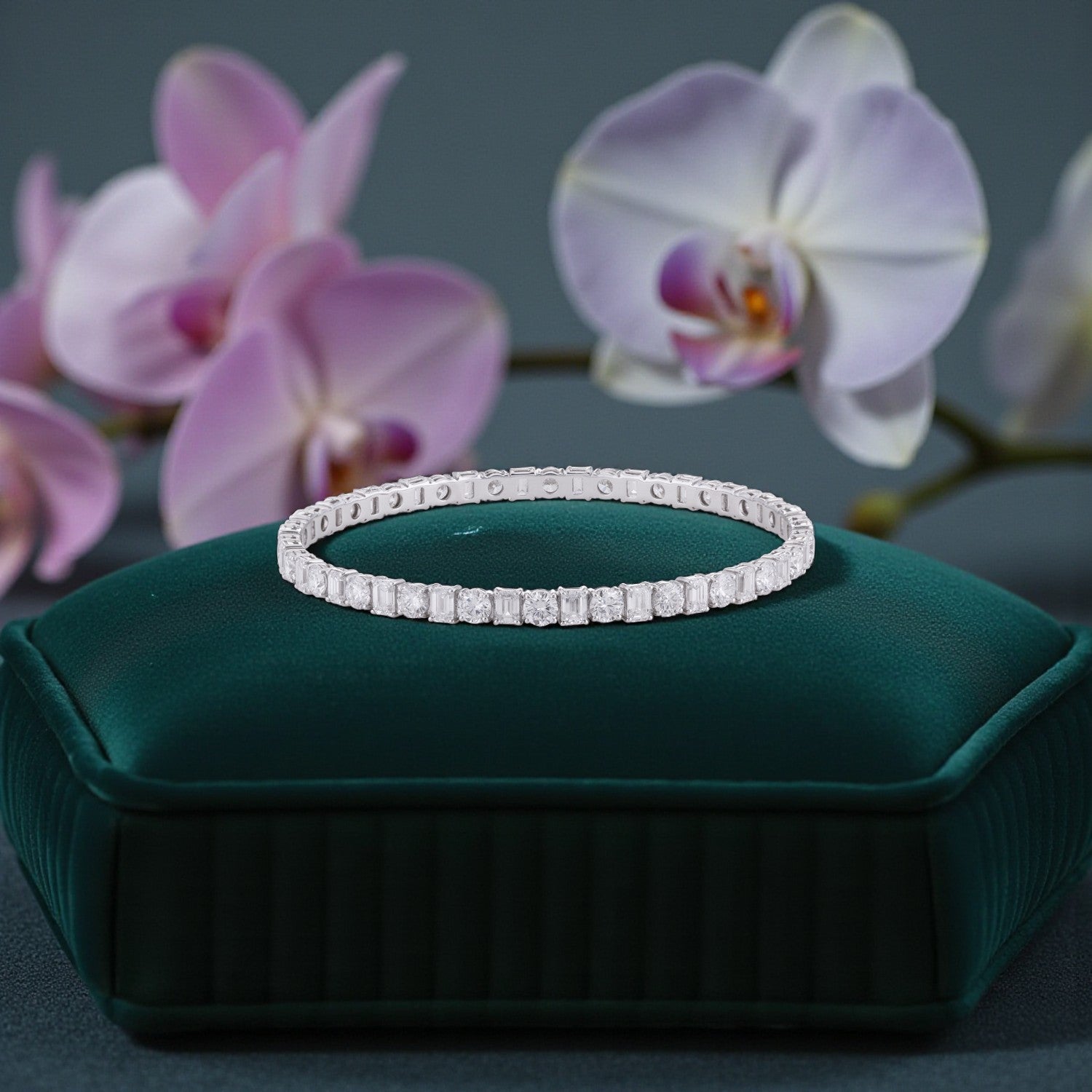 Eternal Symphony Lab Grown Diamond Bangle in 18K White Gold | SKU : 0004677116