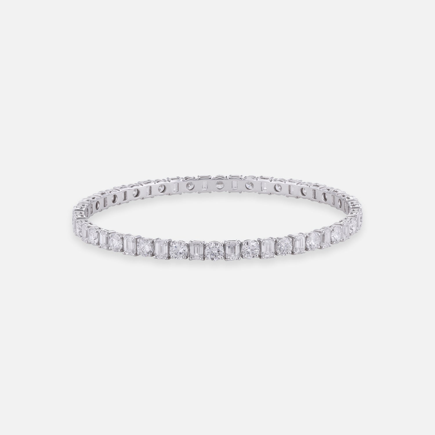Eternal Symphony Lab Grown Diamond Bangle in 18K White Gold | SKU : 0004677116