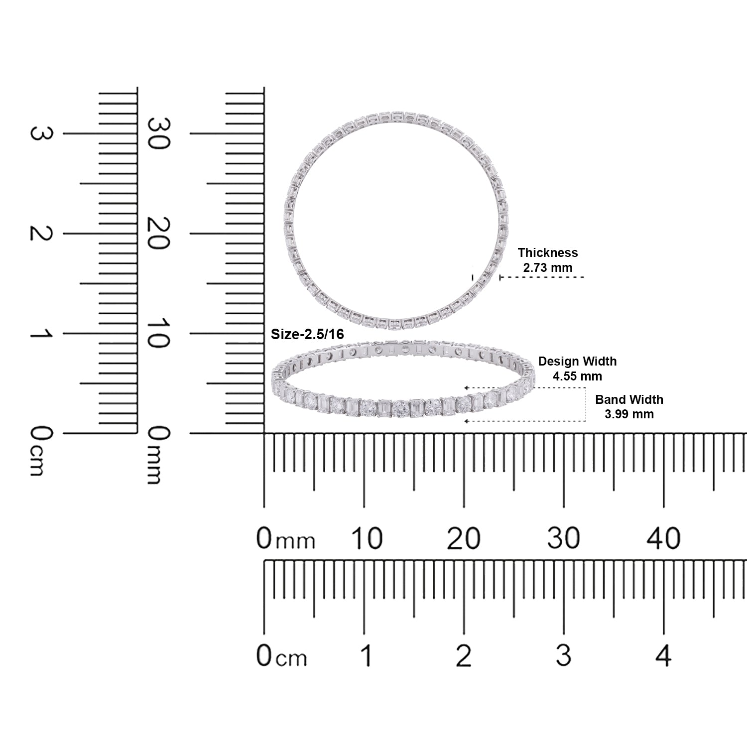 Eternal Symphony Lab Grown Diamond Bangle in 18K White Gold | SKU : 0004677116