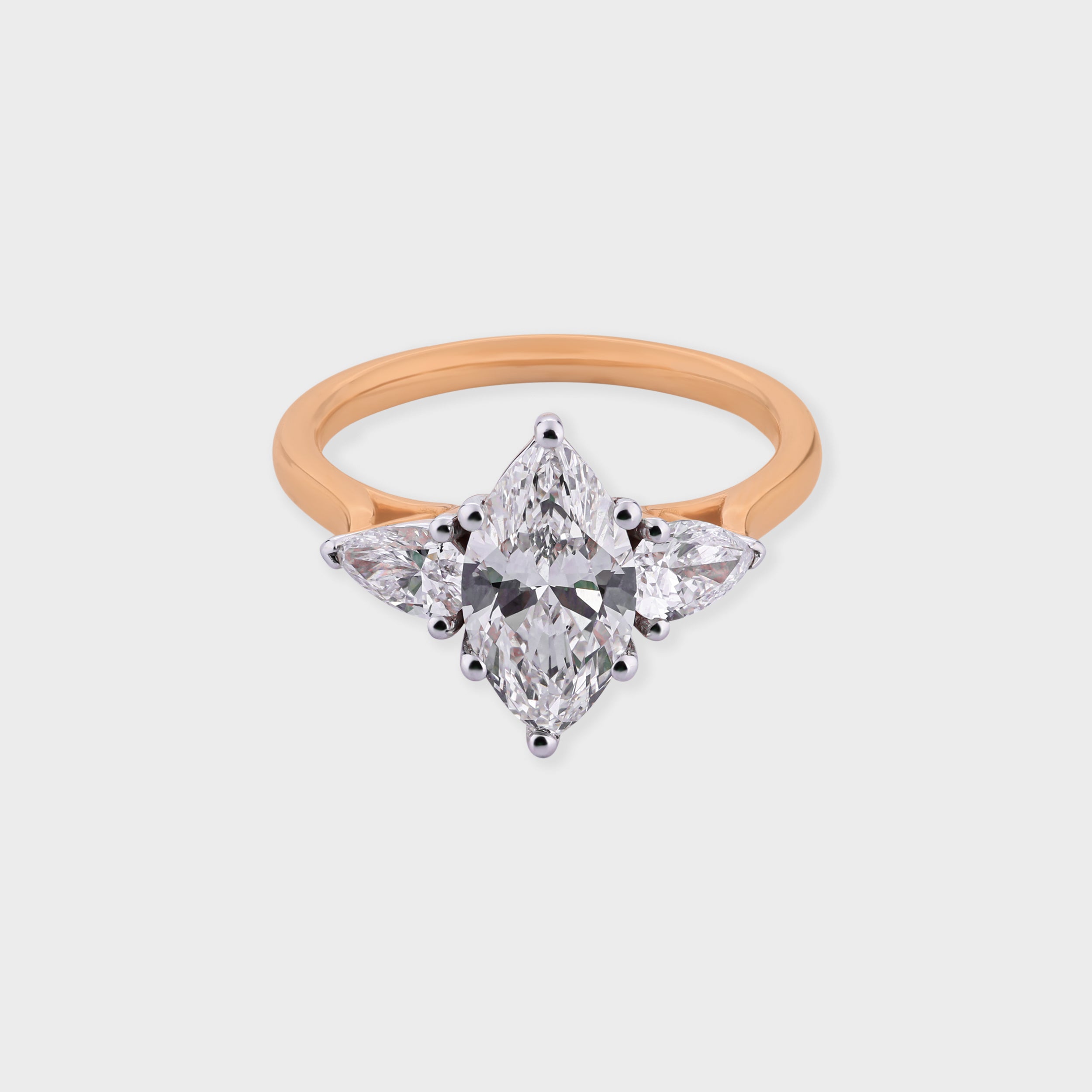 Marquise Cut 1.52 Carat & Pear Cut 0.51 Carat Elegant Lab Grown Diamond Ring  | SKU: 0019052649