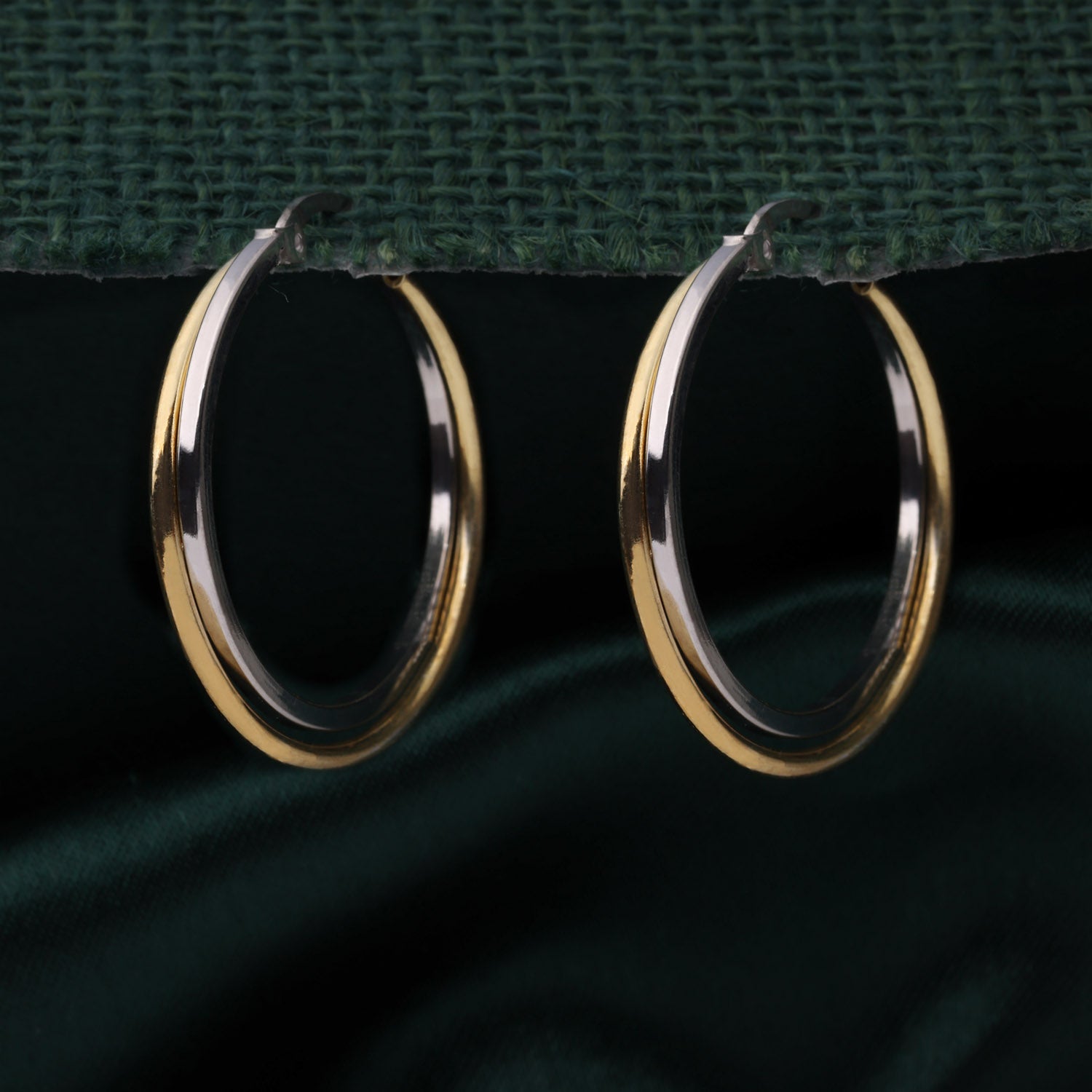 Sterling Silver Duo-Tone Hoop Earrings | SKU : 0002930138, 0002930169, 0002930152, 0002930121, 0002930176, 0002930114
