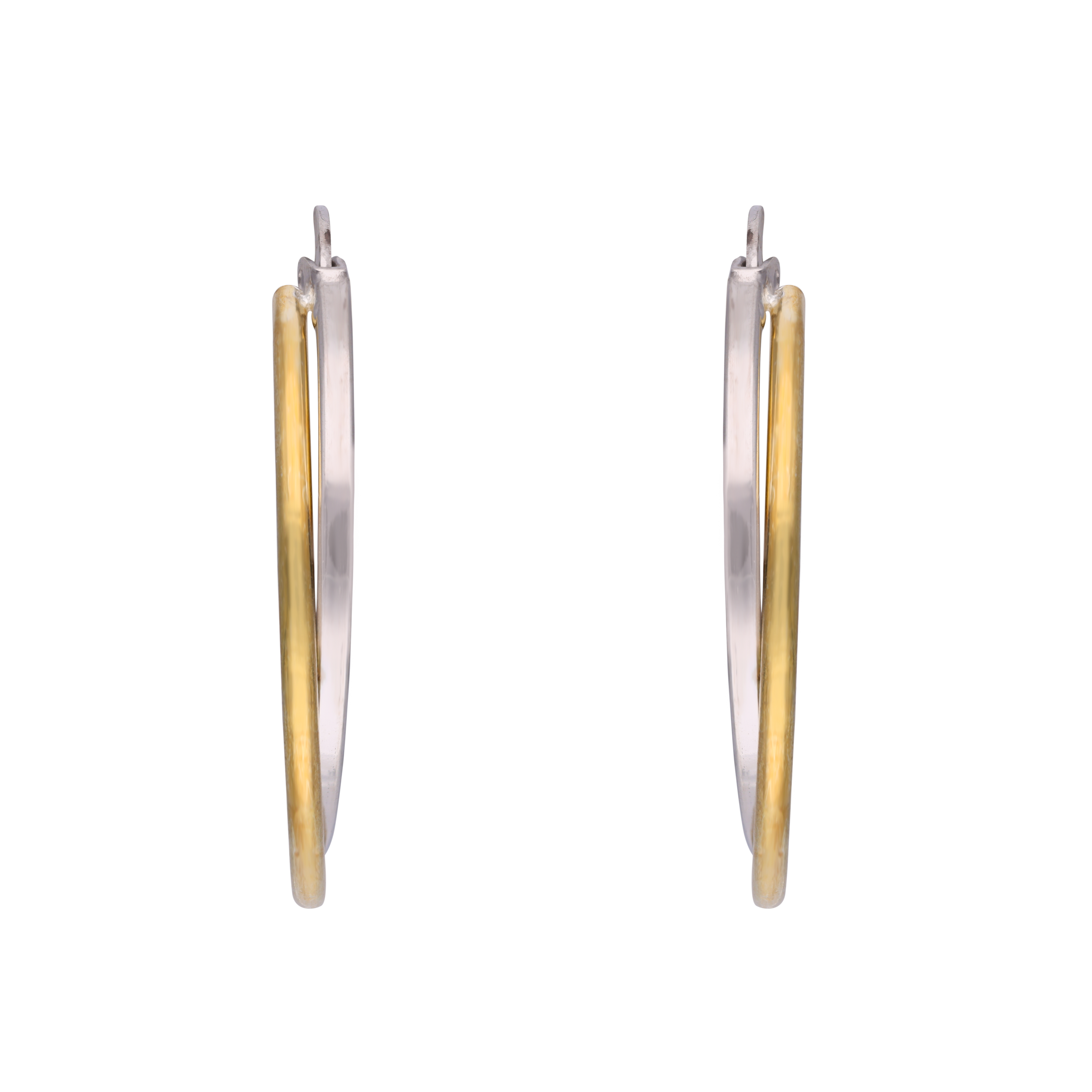 Sterling Silver Duo-Tone Hoop Earrings | SKU : 0002930138, 0002930169, 0002930152, 0002930121, 0002930176, 0002930114