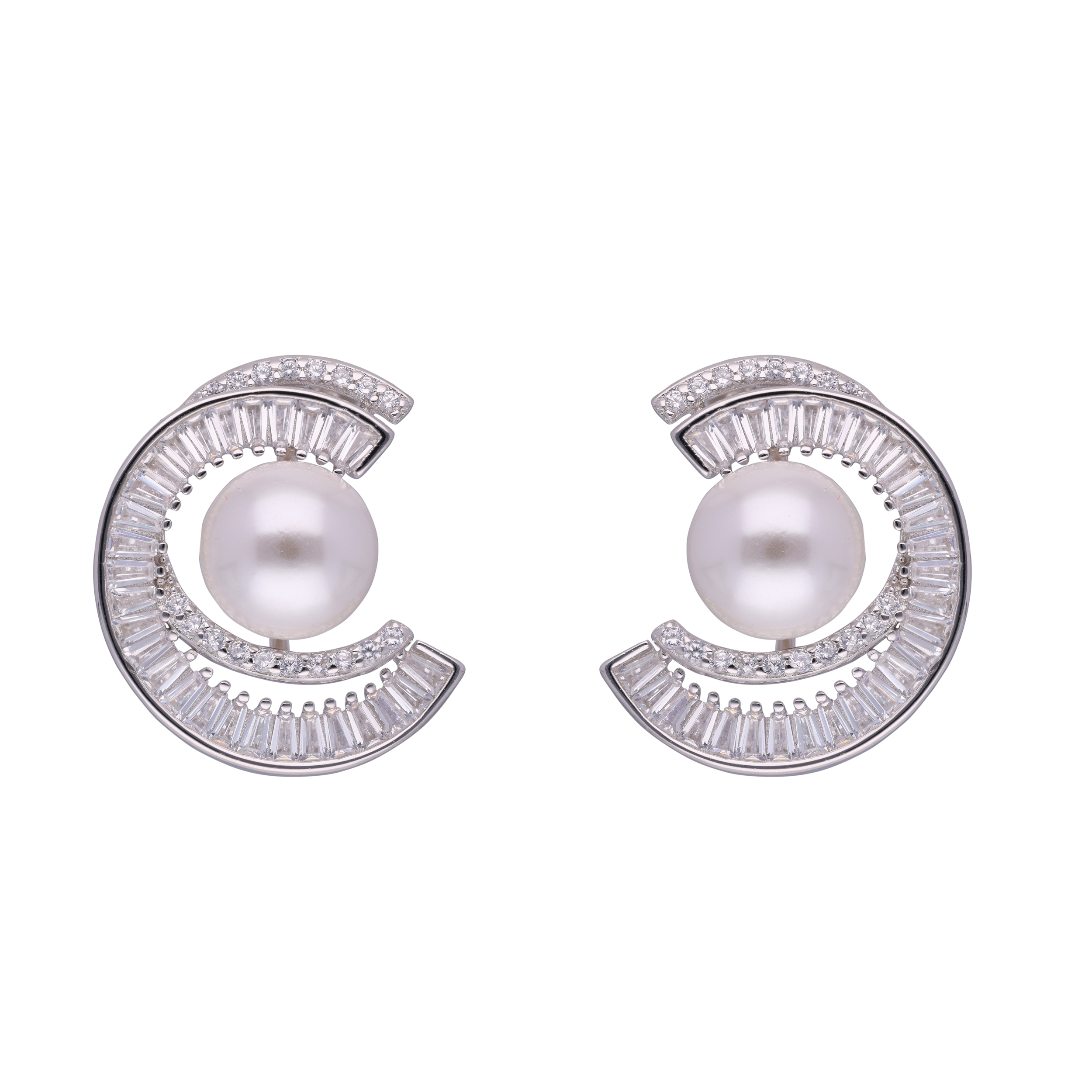 Pearlescent Glamour: Designer Stud Earrings | SKU: 0002930343, 0002930367, 0002930350