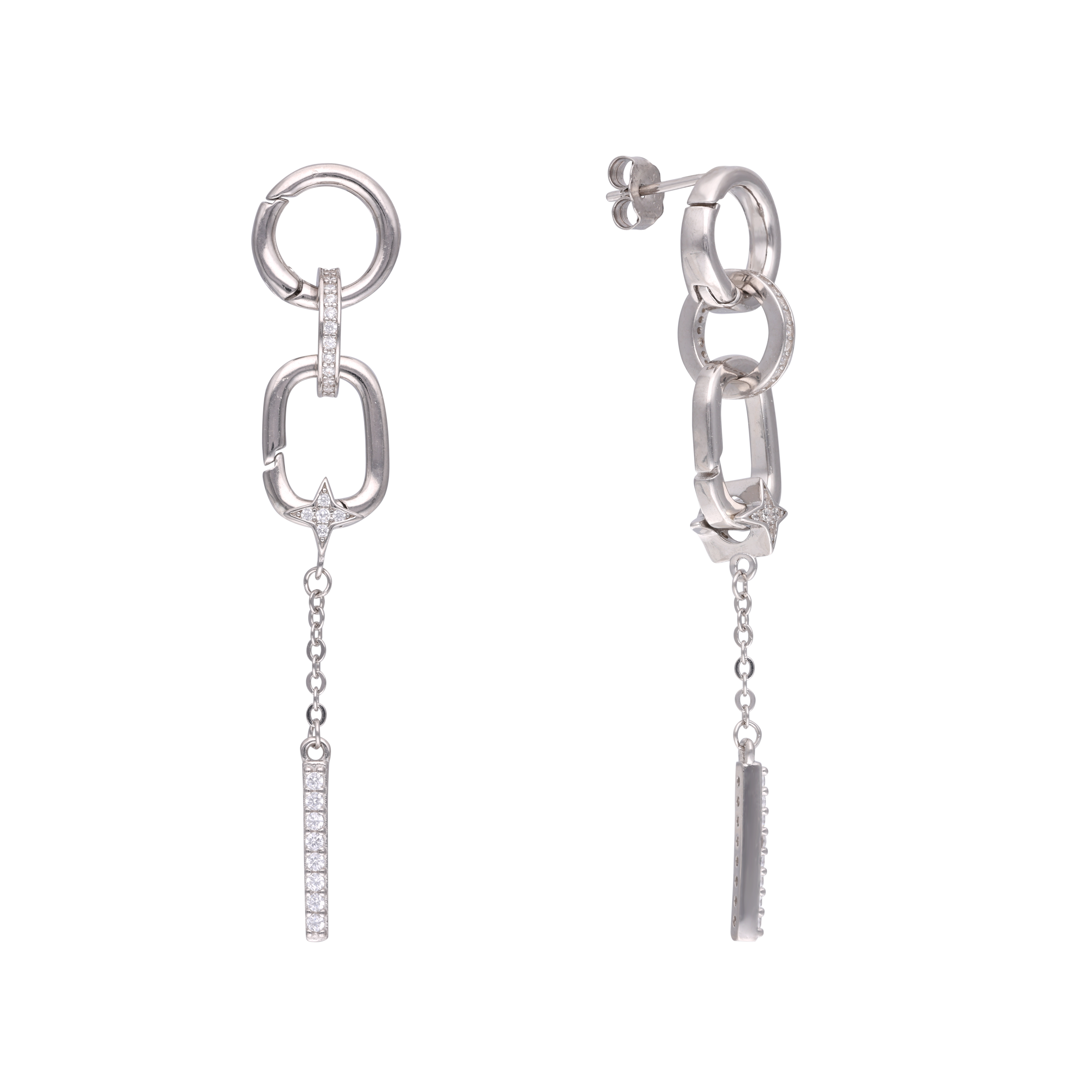 "Stellar Sparkle Sterling Silver Hoop Earrings  | SKU: 0019203591, 0019203508