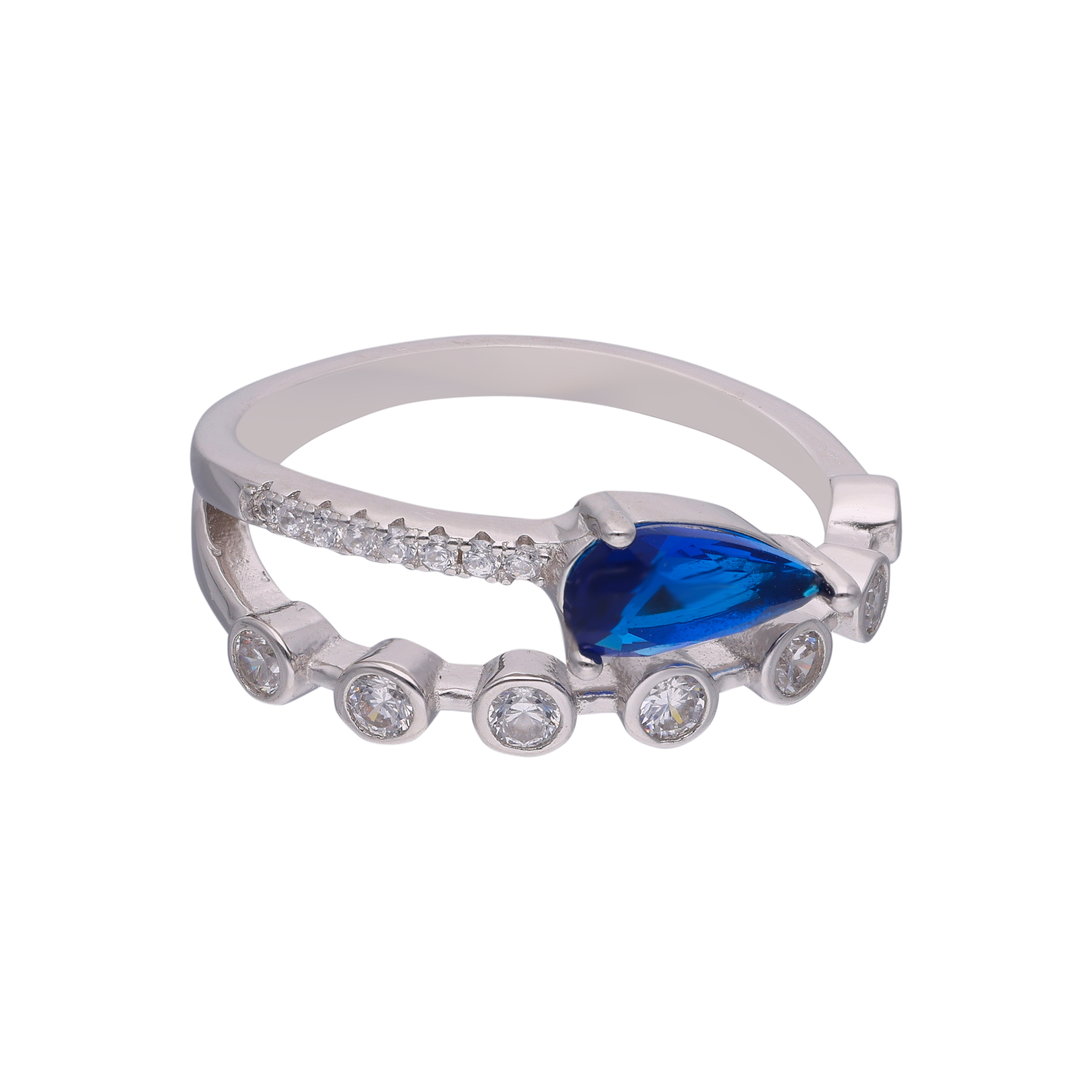 Custom Modern Sapphire and Diamond Engagement Ring | Brilliant Earth