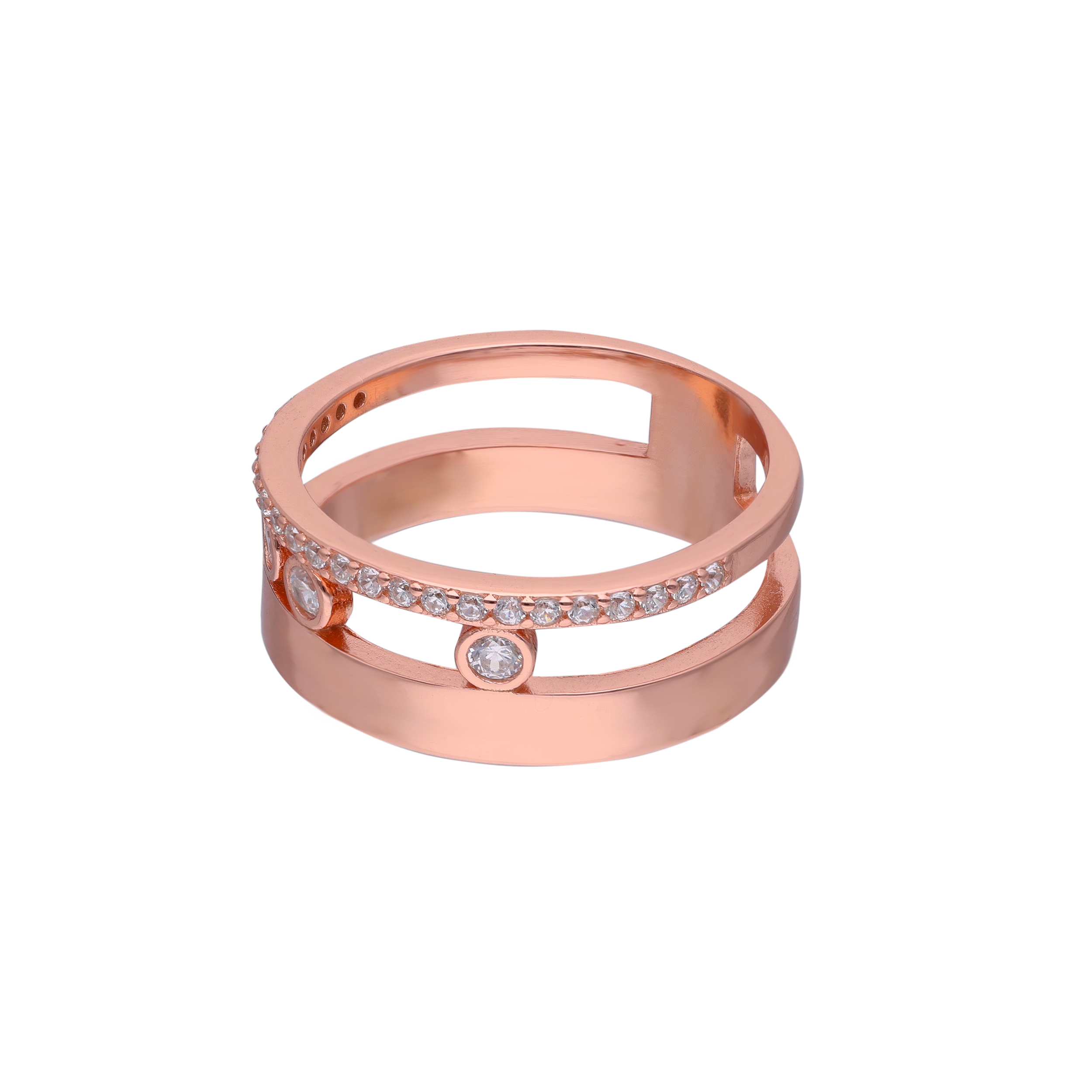 Rose Gold Band Silver Ring  | SKU : 0019211459, 0002931197