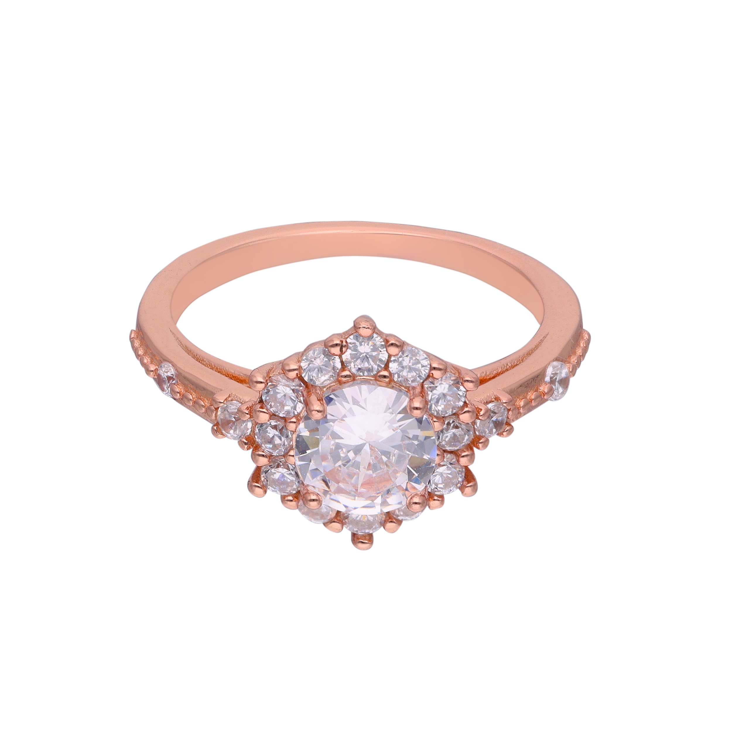 Designer Rose Gold Silver Ring | SKU: 0019211527, 0019211435