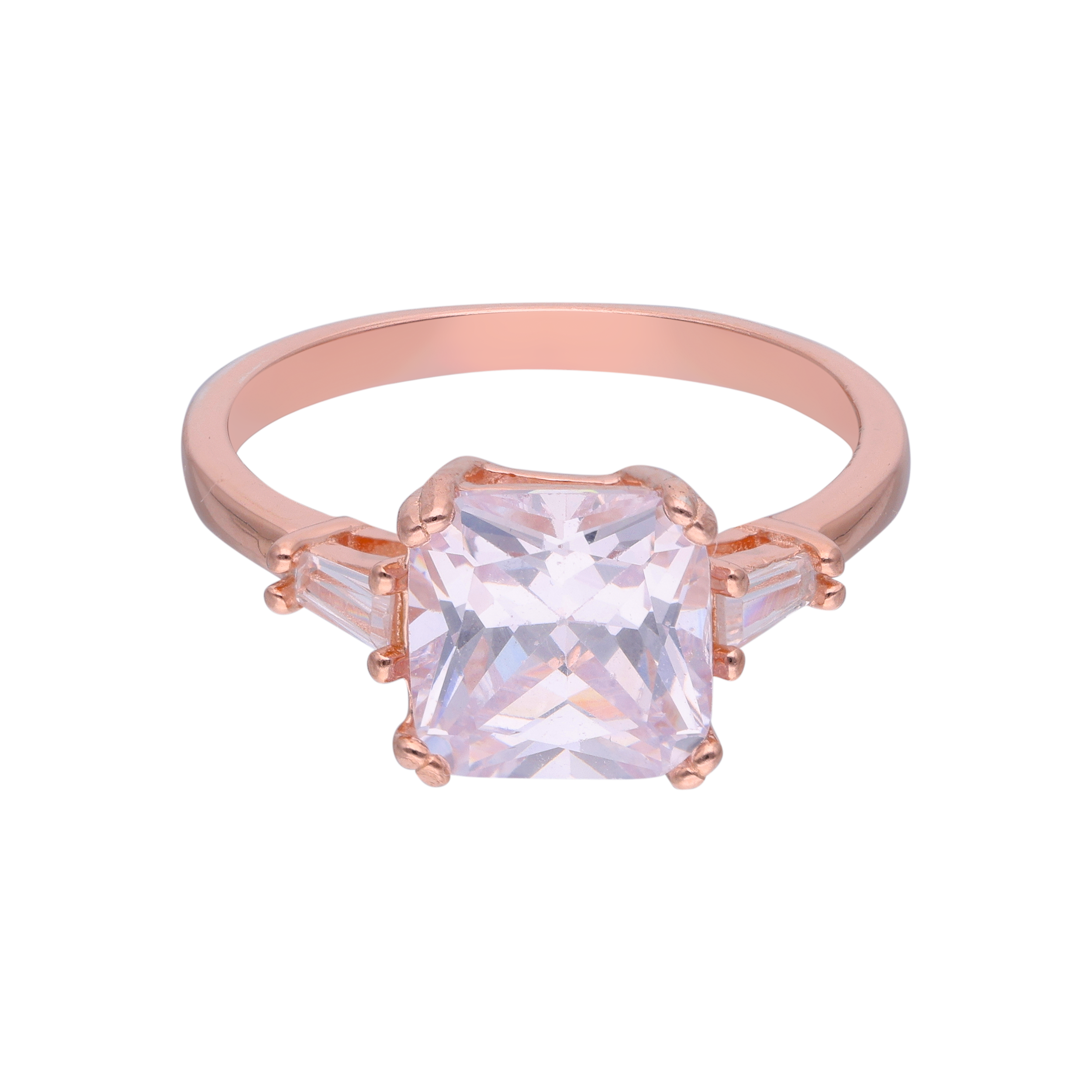 Solitaire Rose Gold Silver Ring | SKU: 0002931388