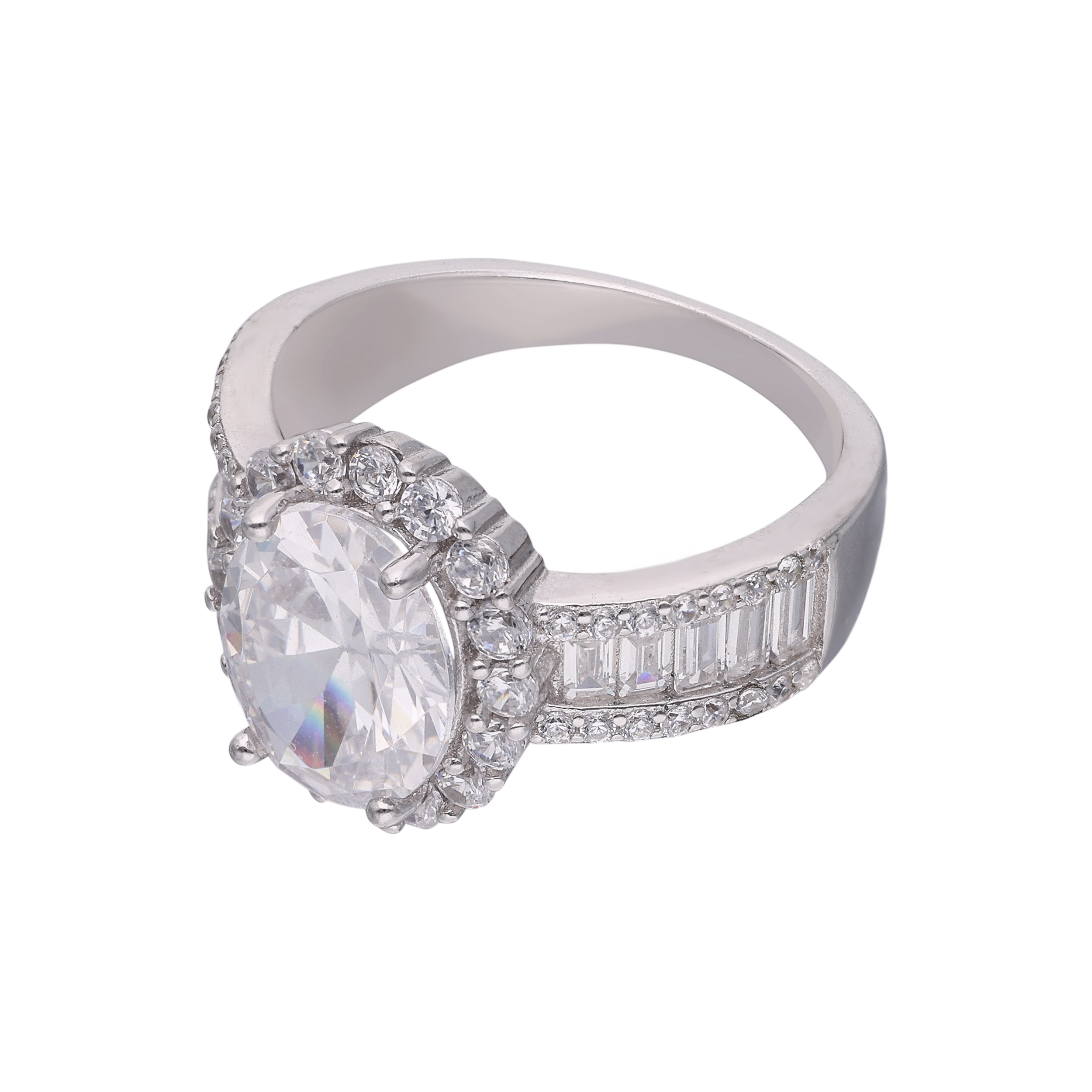 Sterling Silver Ring with  Floral Halo | SKU: 0002931456, 0002931142, 0002931357, 0002931227