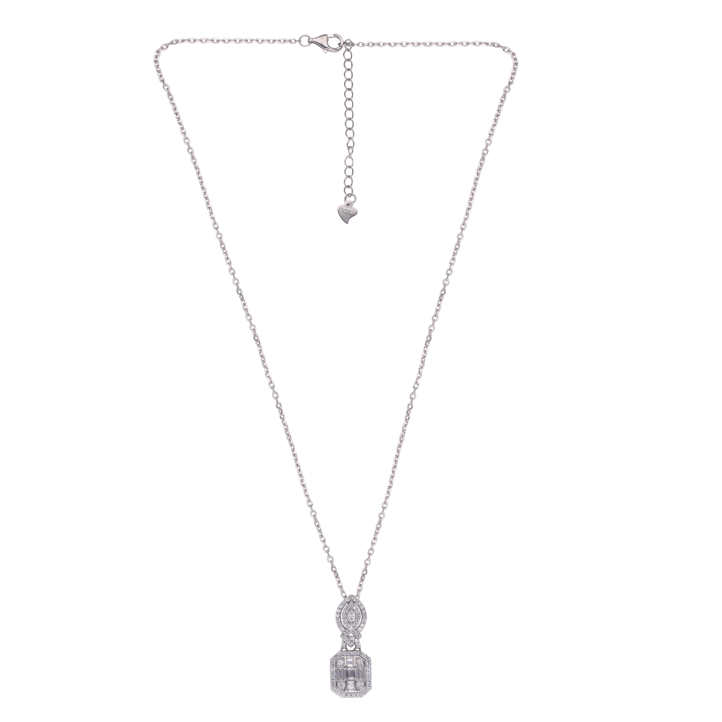 Radiant Drops" Sterling Silver Pendant Necklace | 0002984155, 0019257983