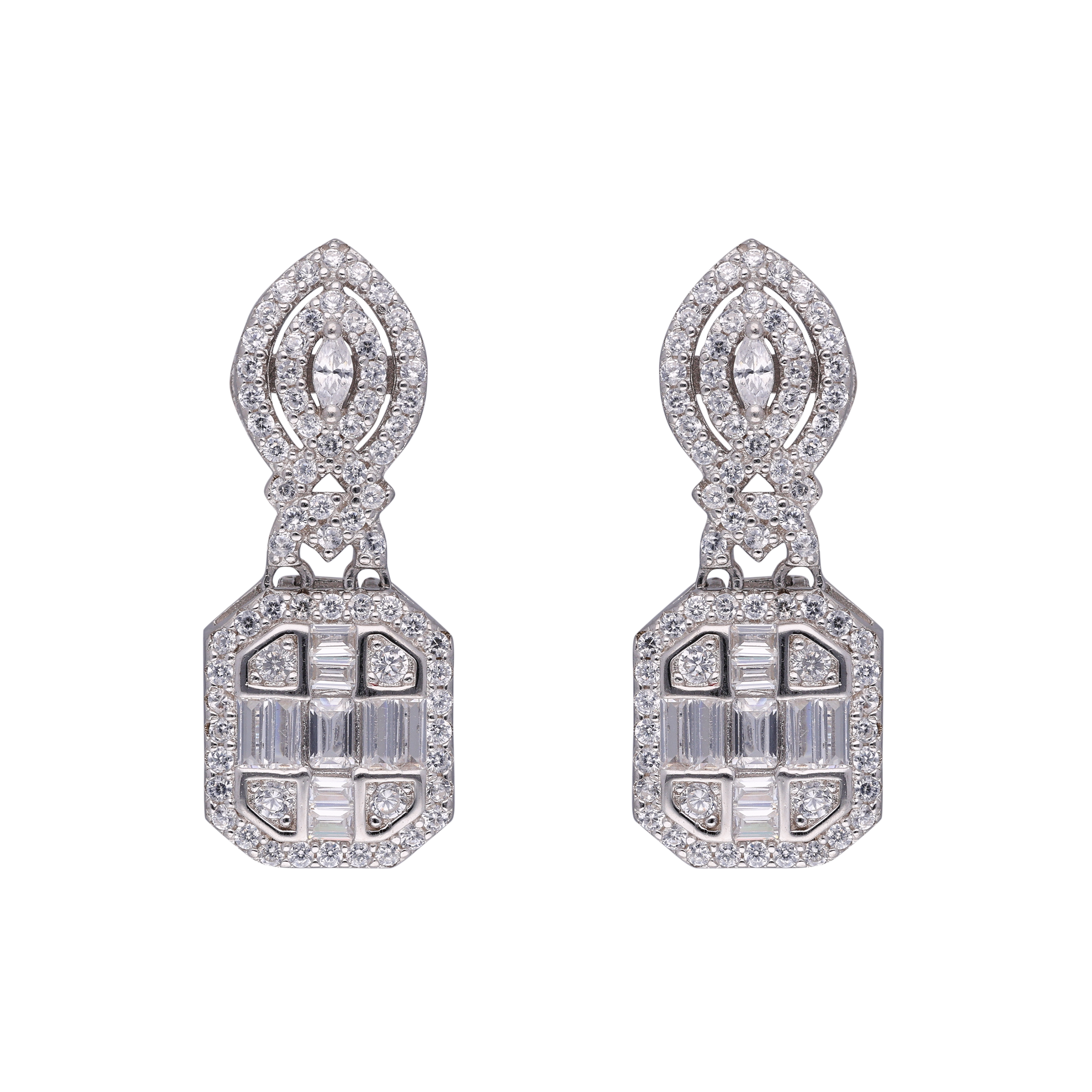 Radiant Drops" Sterling Silver Drop Earrings | 0019257990, 0002984162