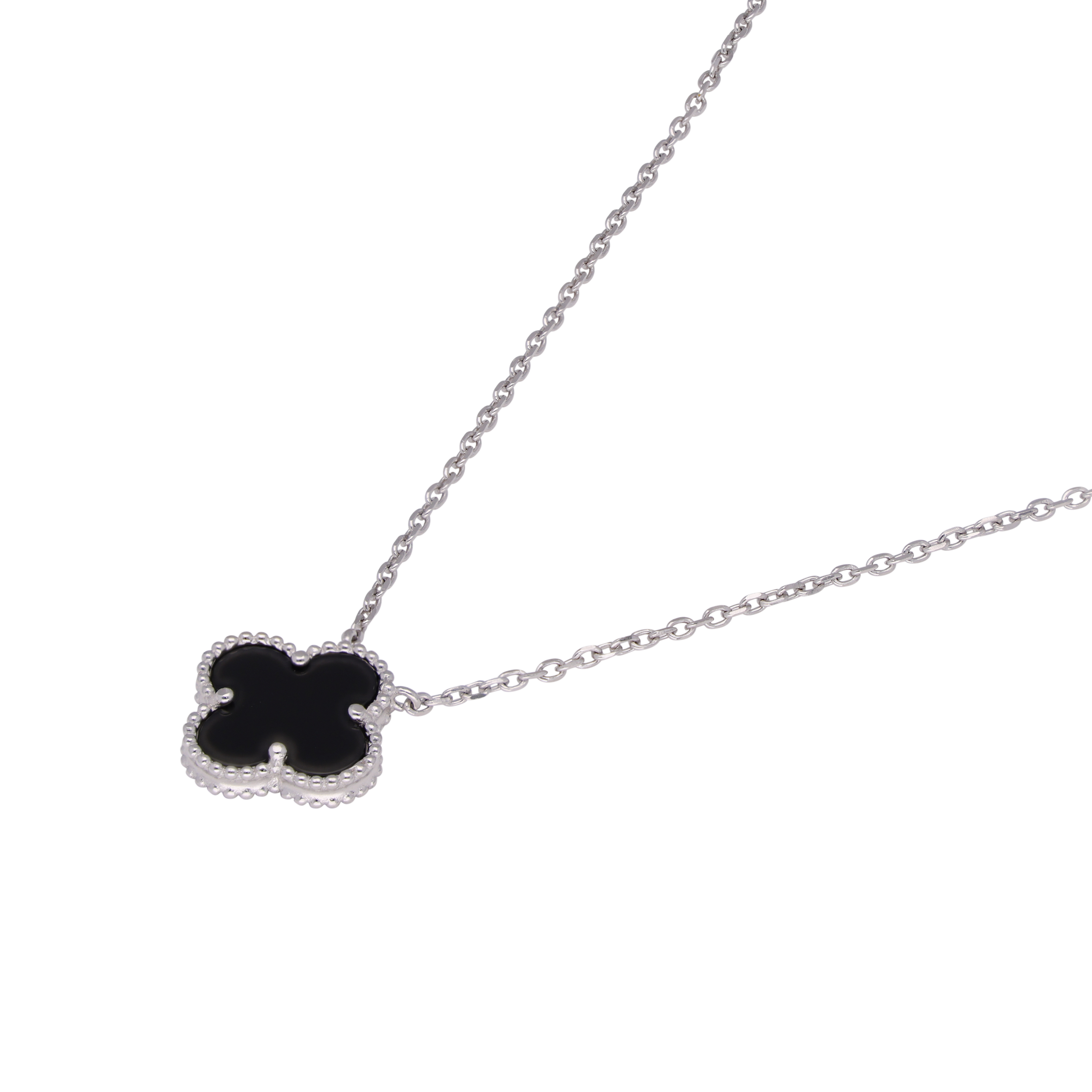 "Floral Harmony: Sterling Silver Pendant Chain with Dual-Colored | SKU : 0002983882, 0002984216, 0002984223, 0002983851