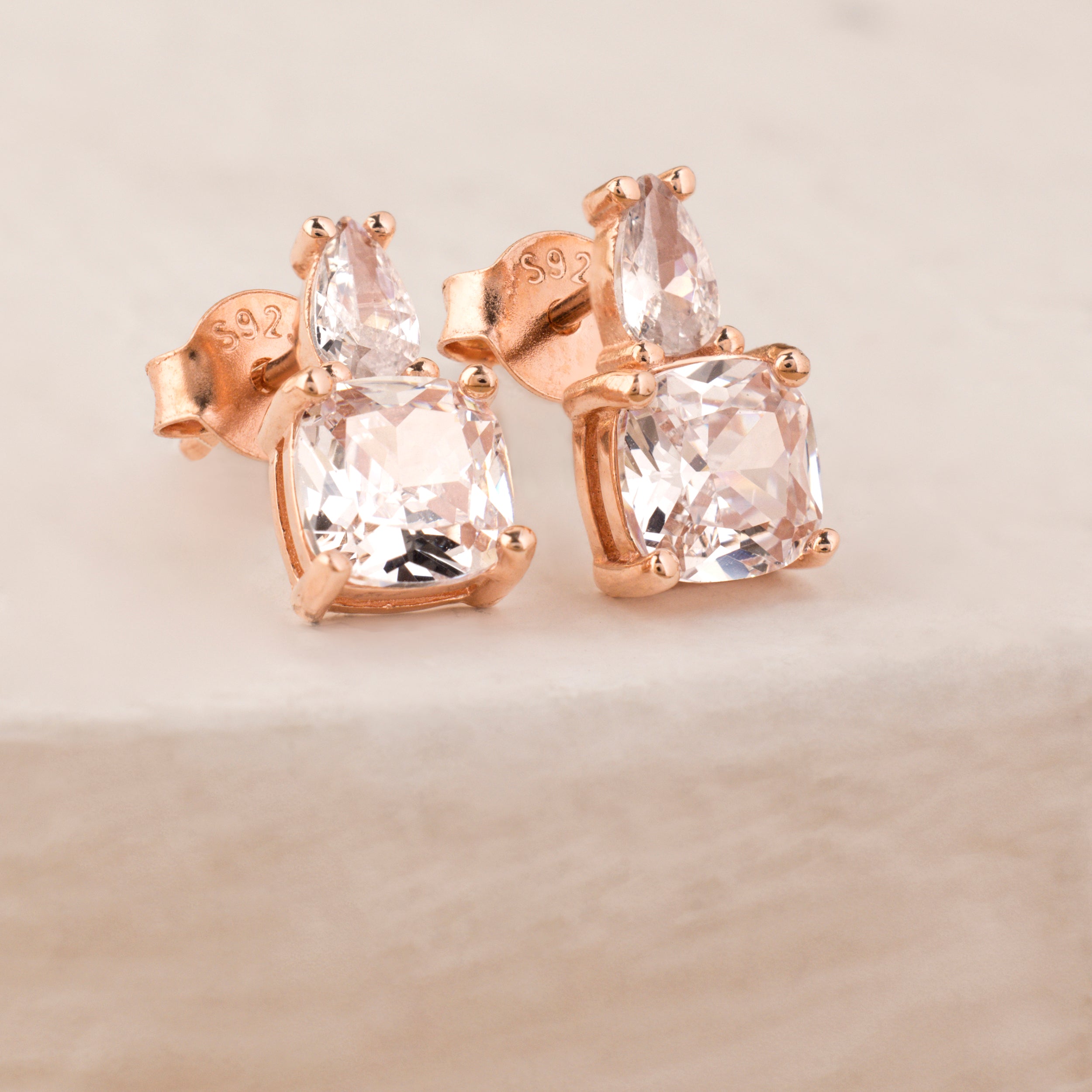 shop rose gold stone earrings online in Bangalore- Crash Club by CKC