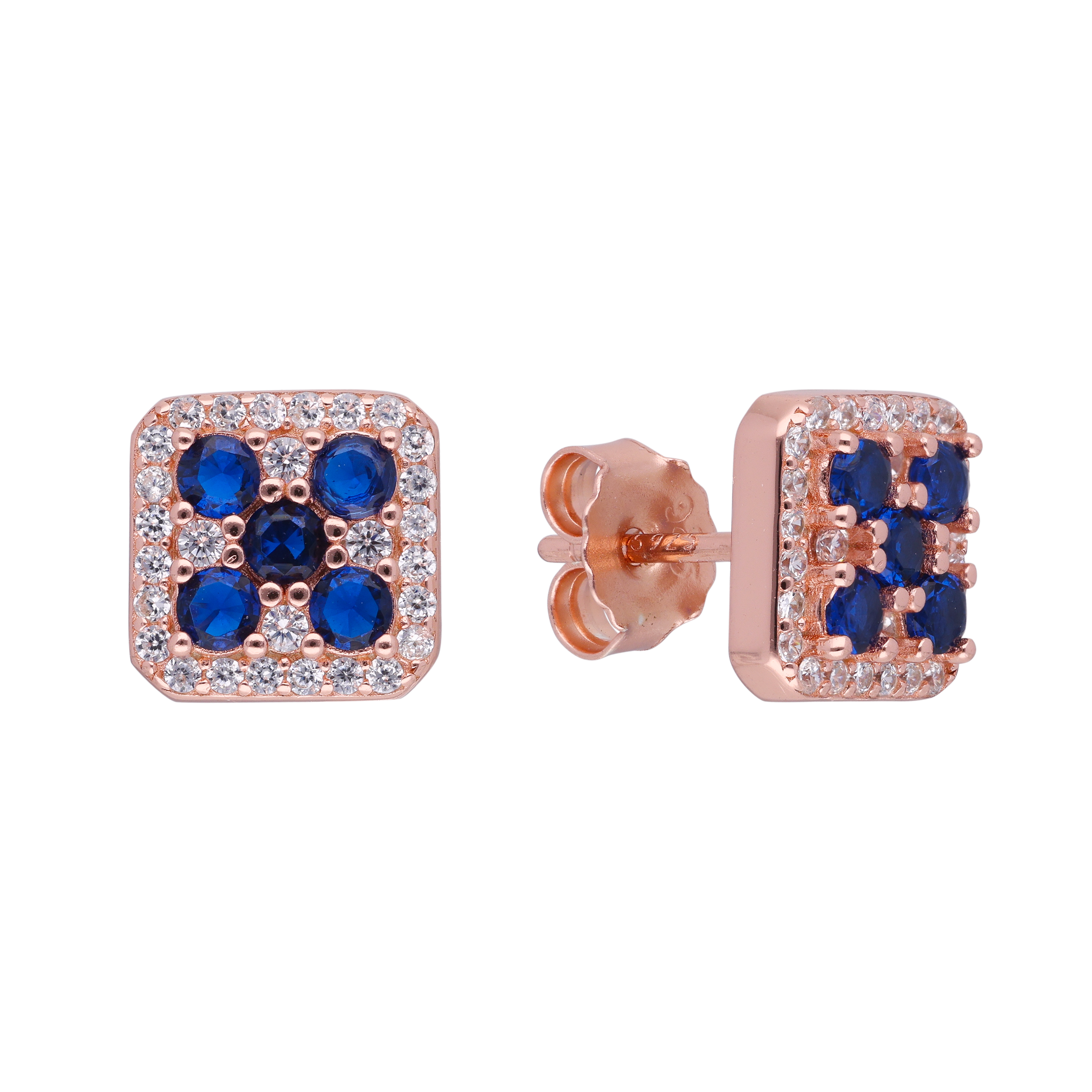 Rose Gold Stud Earrings Vibrant Cubic Zirconia Sparkle | SKU: 0019272832