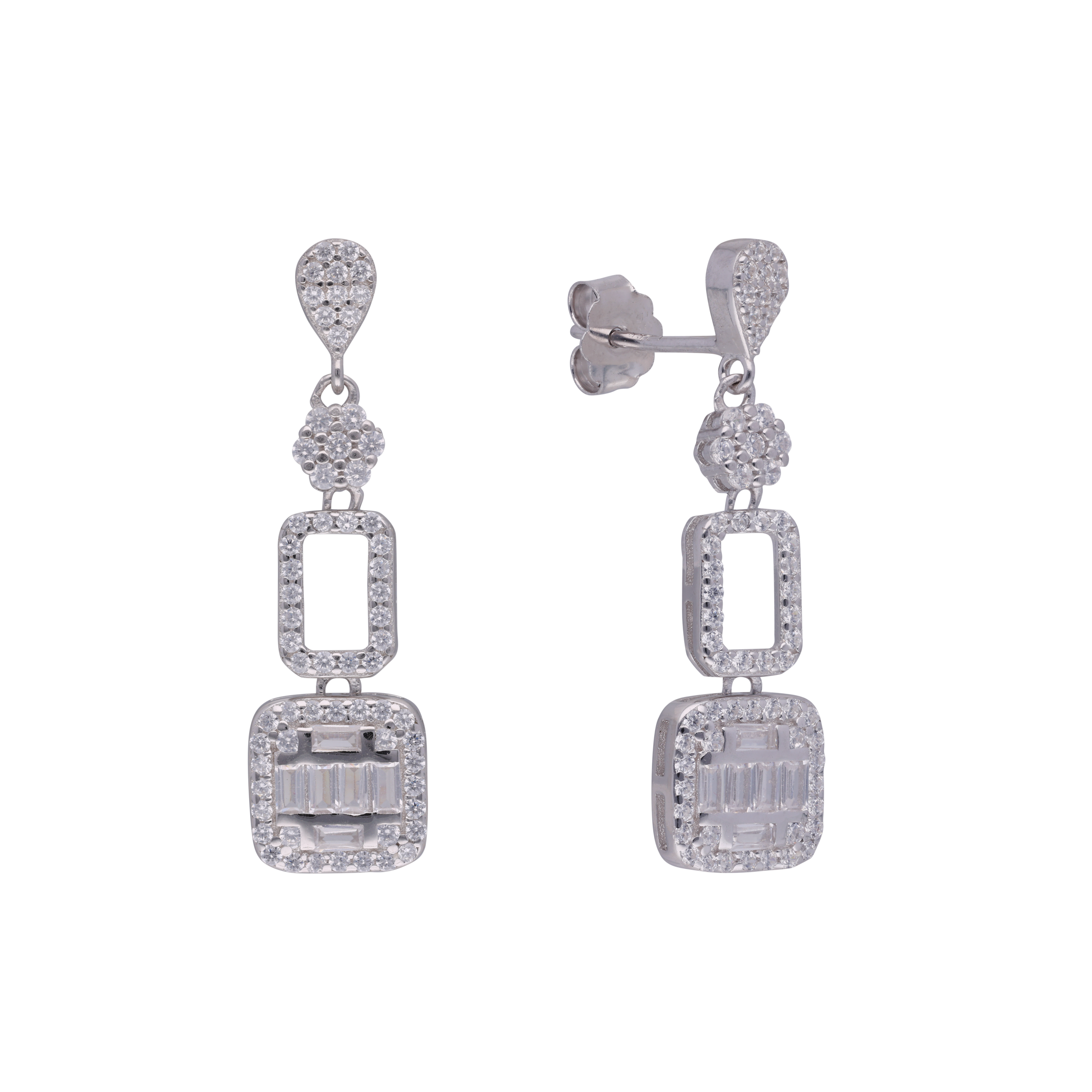 Designer Silver Royal Drop Earrings | SKU: 0019281155, 0019281209, 0019280943, 0019280936