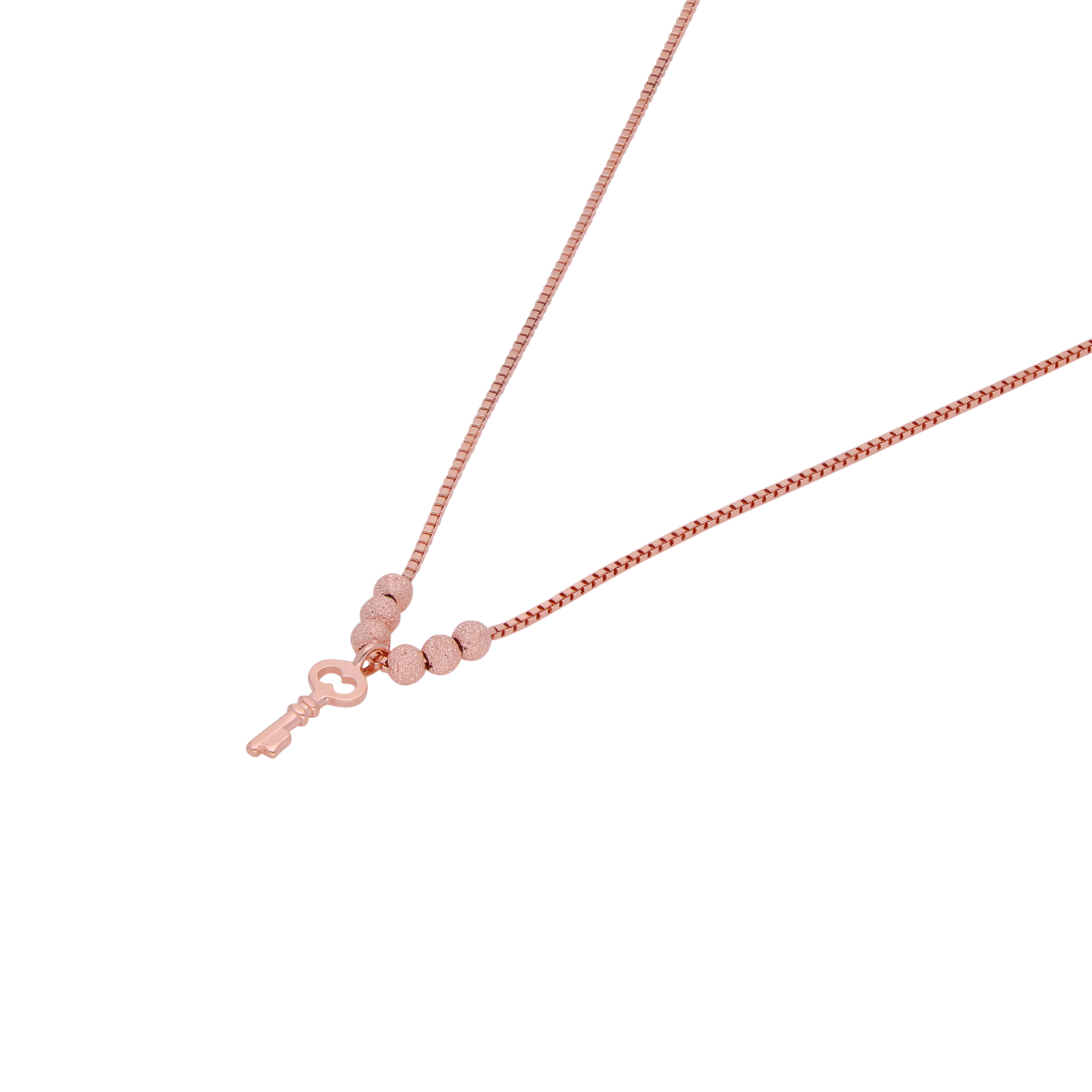 Key Pendant Chain with Rose Gold Finish | SKU: 0019281667, 0019281629
