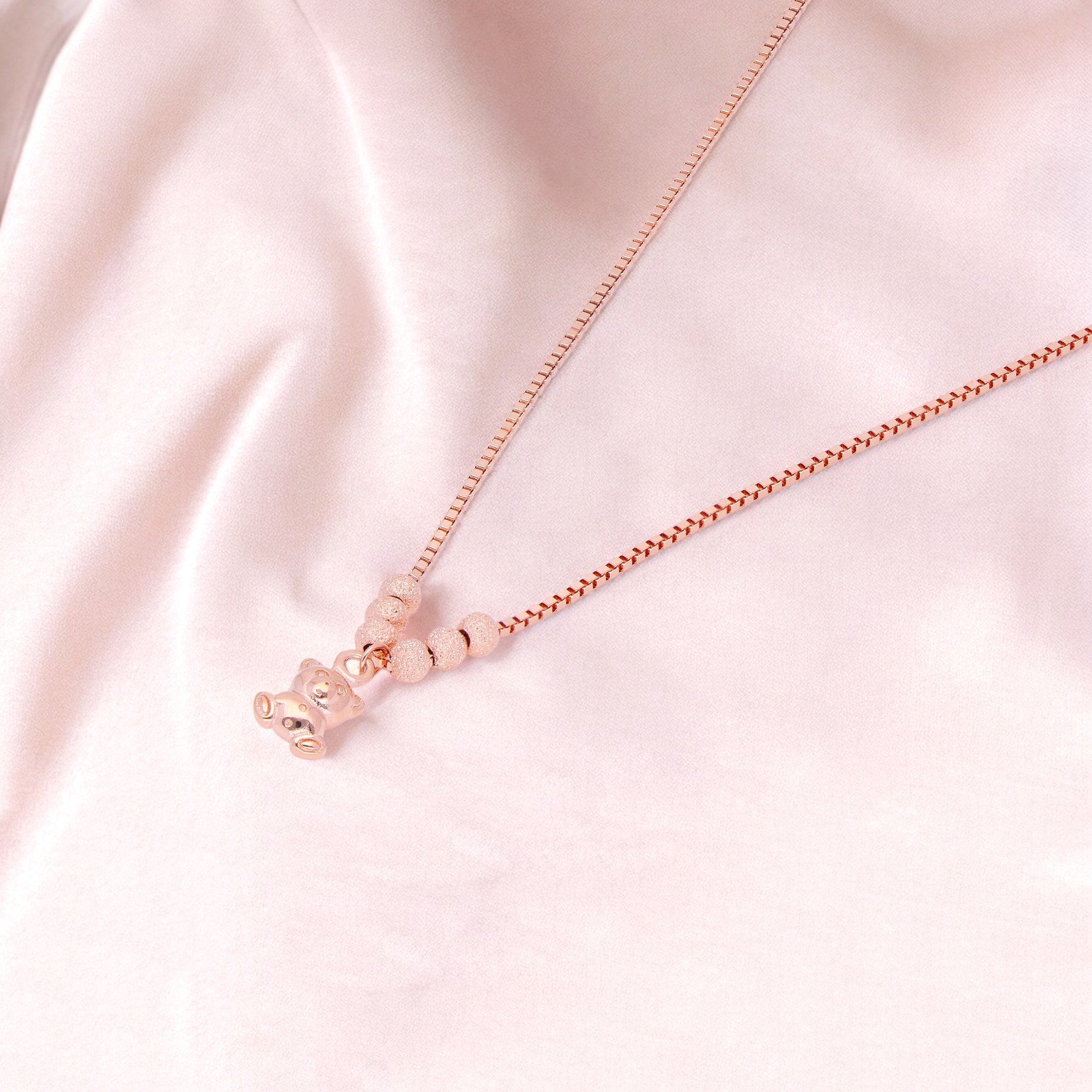 Rose Gold Teddy Bear Pendant with Sparkle Accents | SKU: 0019272214, 0019281681, 0019272351, 0019281544 - crash.club by CKC