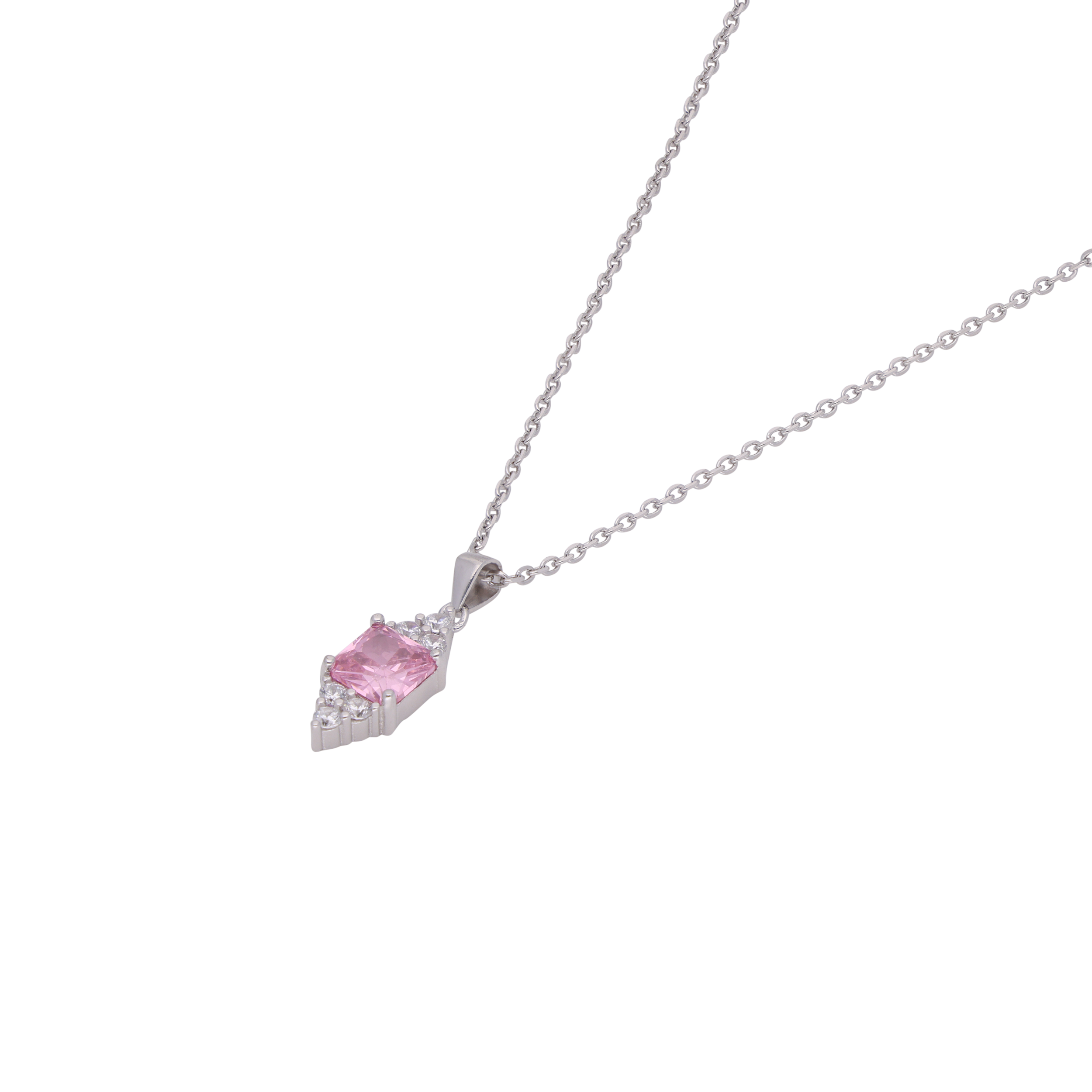 Radiant Bloom: Pendant Chain with Pink Cubic Zirconia  | SKU: 0019281704, 0019281612, 0019281735, 0019272276