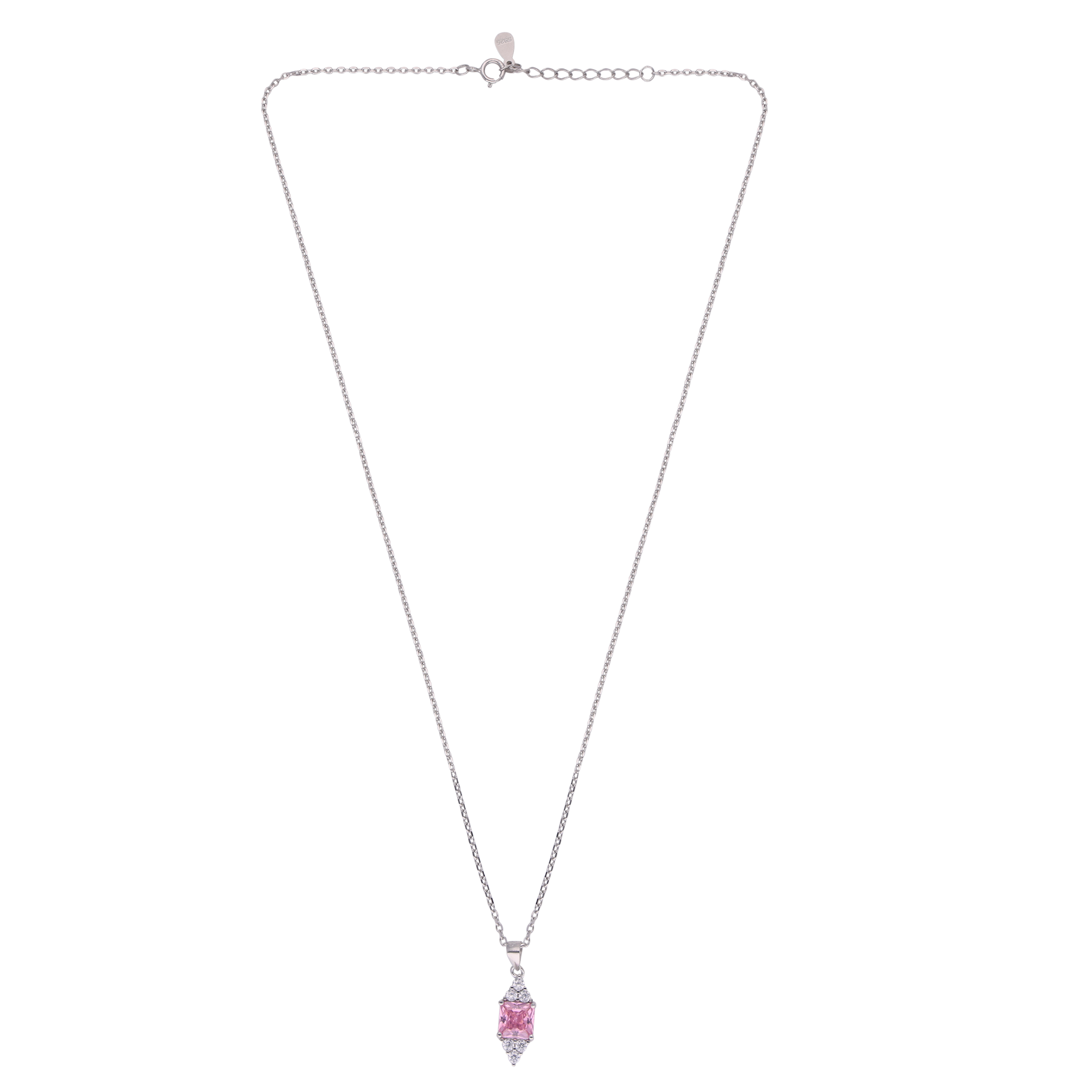 Radiant Bloom: Pendant Chain with Pink Cubic Zirconia  | SKU: 0019281704, 0019281612, 0019281735, 0019272276