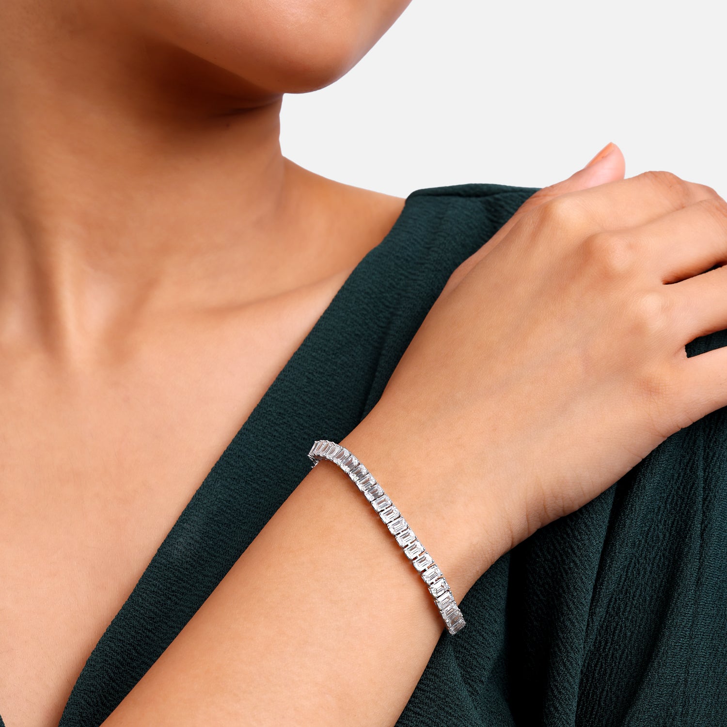 Emerald Cut 14.09 Carat Lab Grown Diamond Bracelet  | SKU: 0019325538