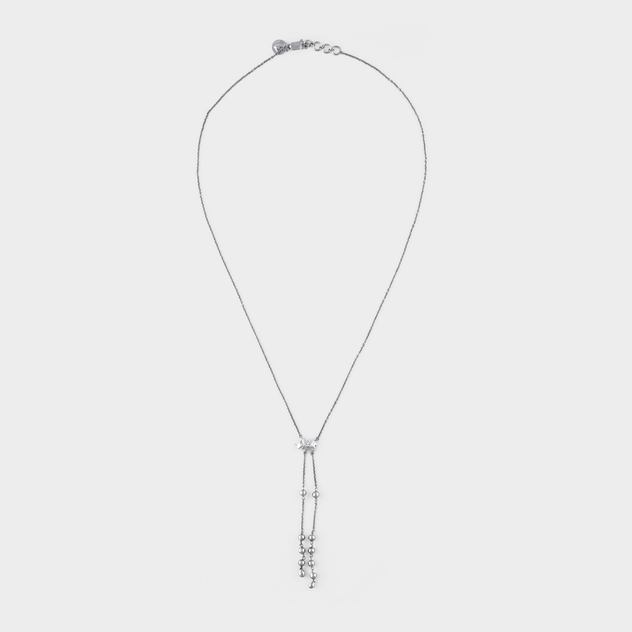 Half Moon Cut 0.36 Carat Diamond Dangle Neckchain | SKU: 0019360300 - crash.club by CKC