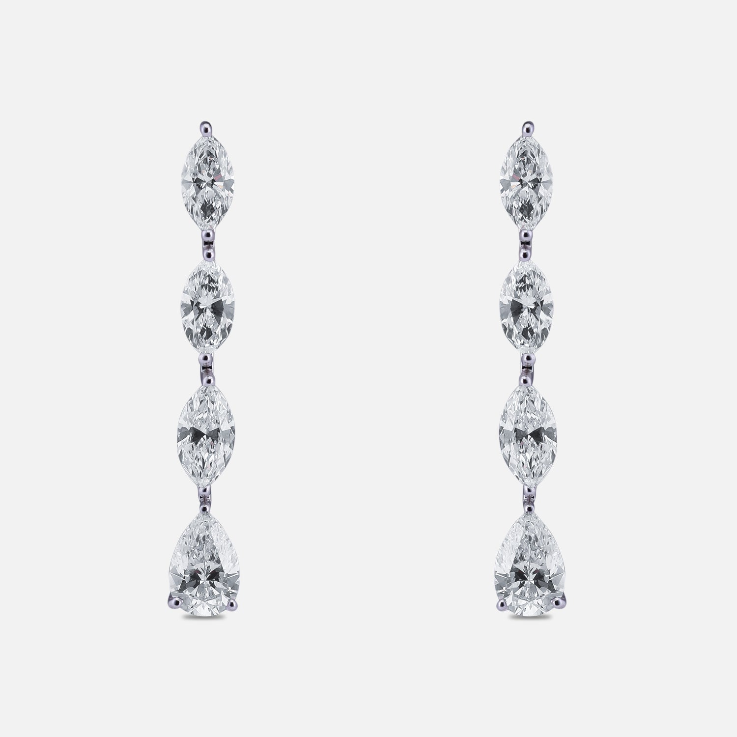 Celestial Cascade Roval & Pear Step-Cut Lab-Grown Diamond Earrings | SKU : 0019378046