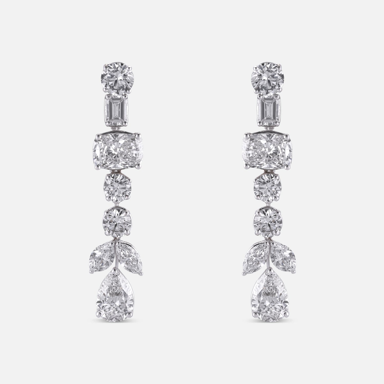 Symphony of Shapes Lab-Grown Diamond Drop Earrings in White Gold | SKU : 0019516066