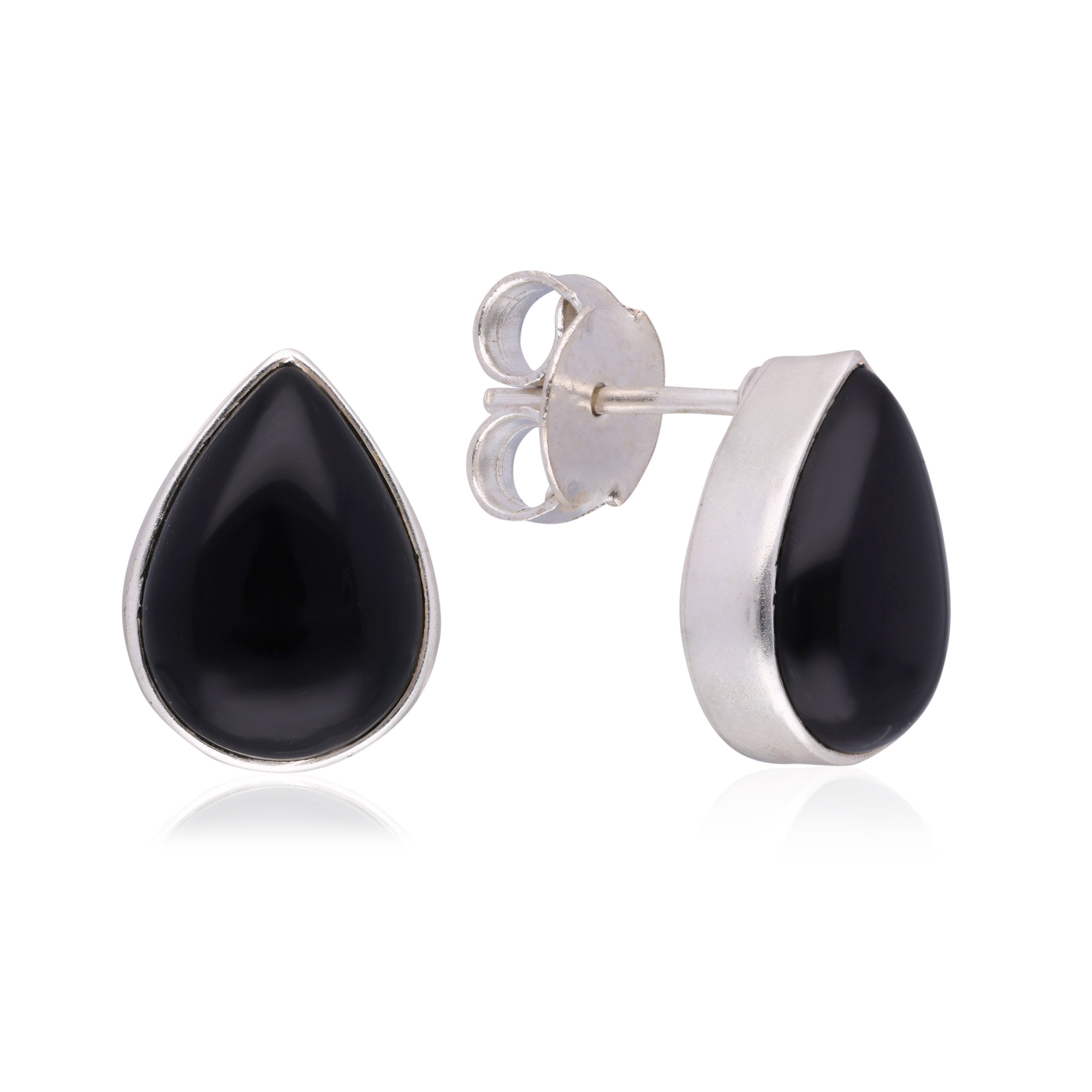 Sophisticated Black Teardrop Silver Tops | SKU: 0019586137, 0019586038, 0019585994, 0019586021, 0019585987