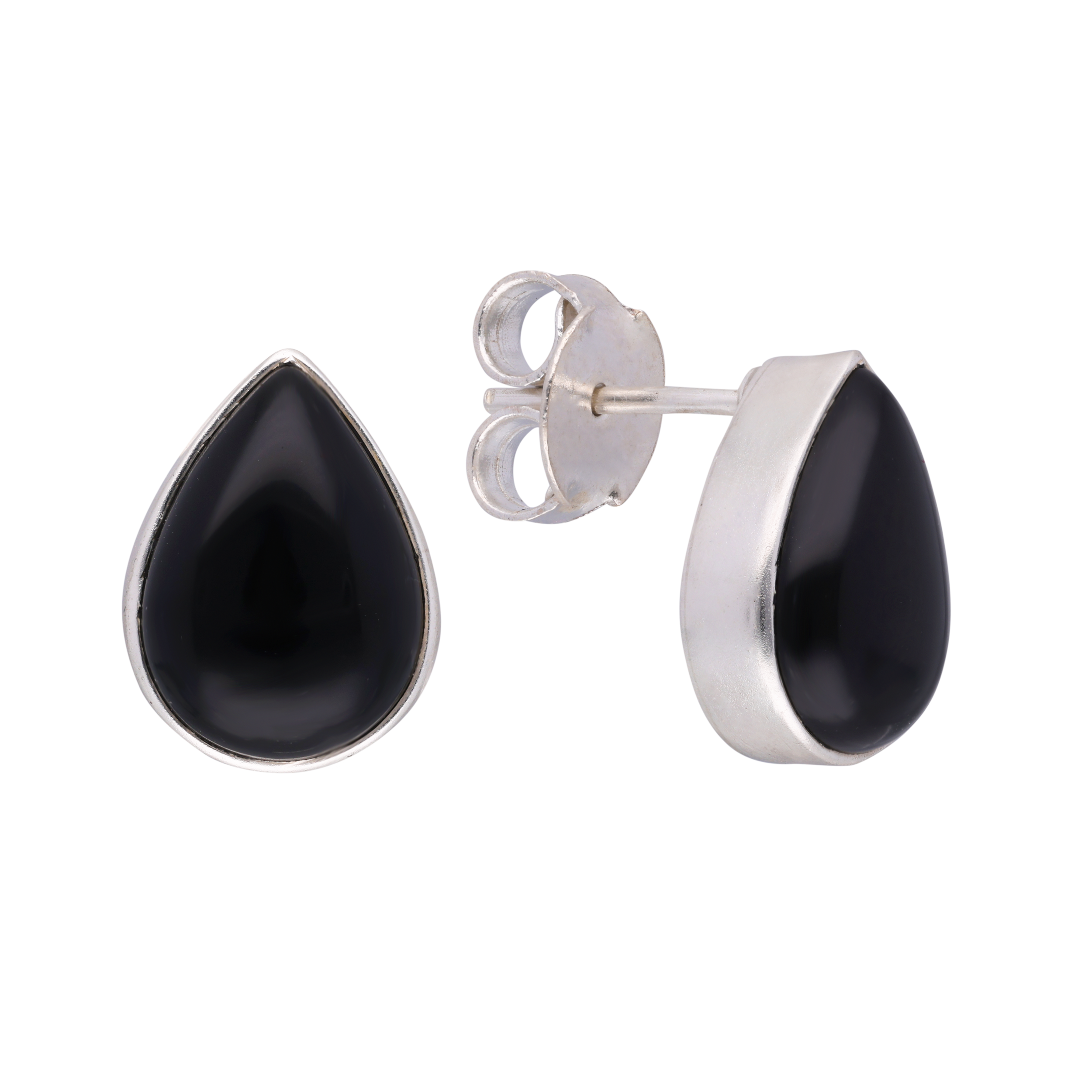 Sophisticated Black Teardrop Silver Tops | SKU: 0019586137, 0019586038, 0019585994, 0019586021, 0019585987